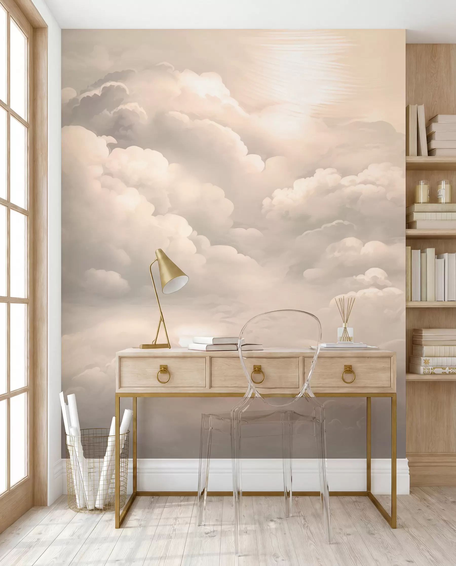 Fototapete Wolken in Sepia-Farbe w02189