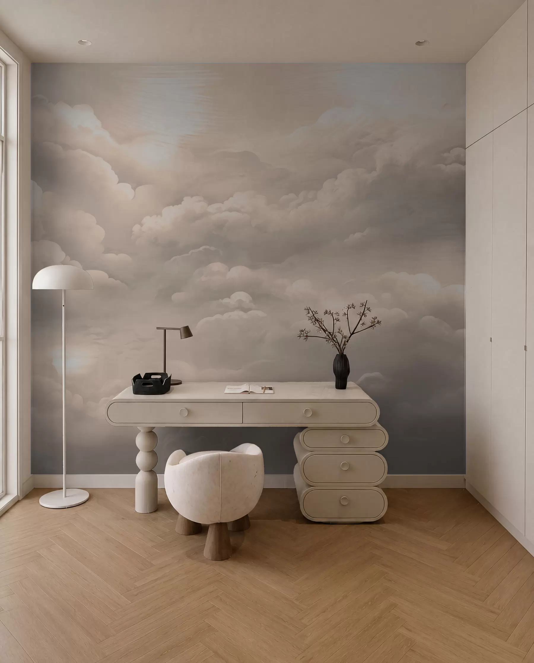 Fototapete Wolken in Sepia-Farbe w02189