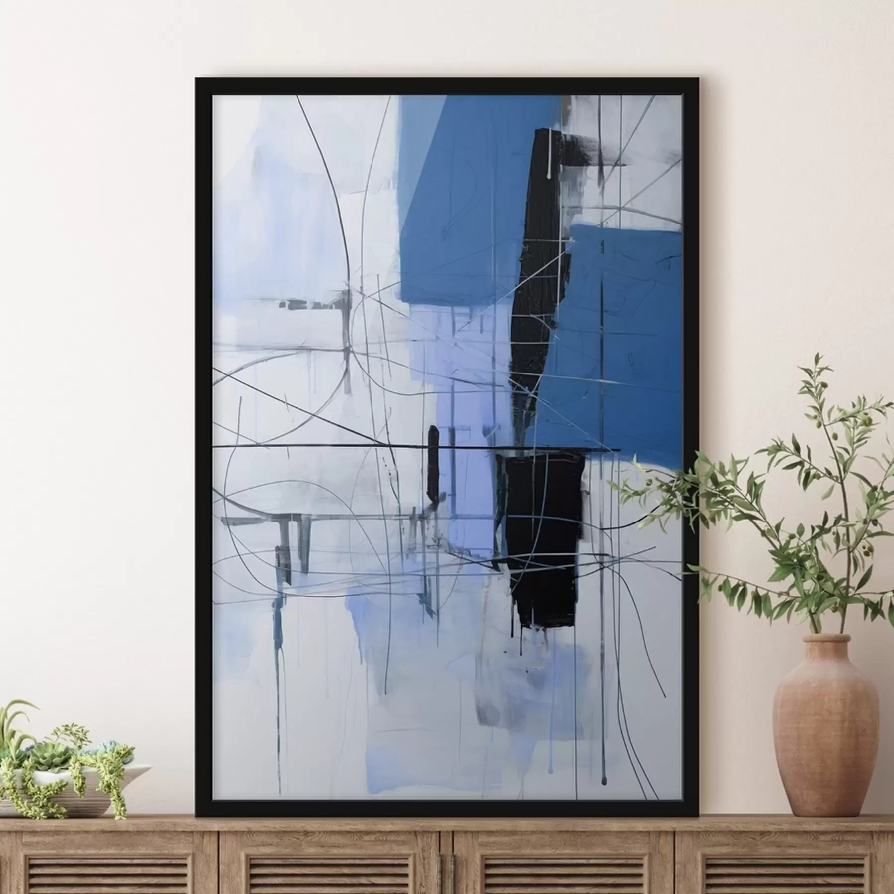 Fototapete Blaue Farbstriche f41599