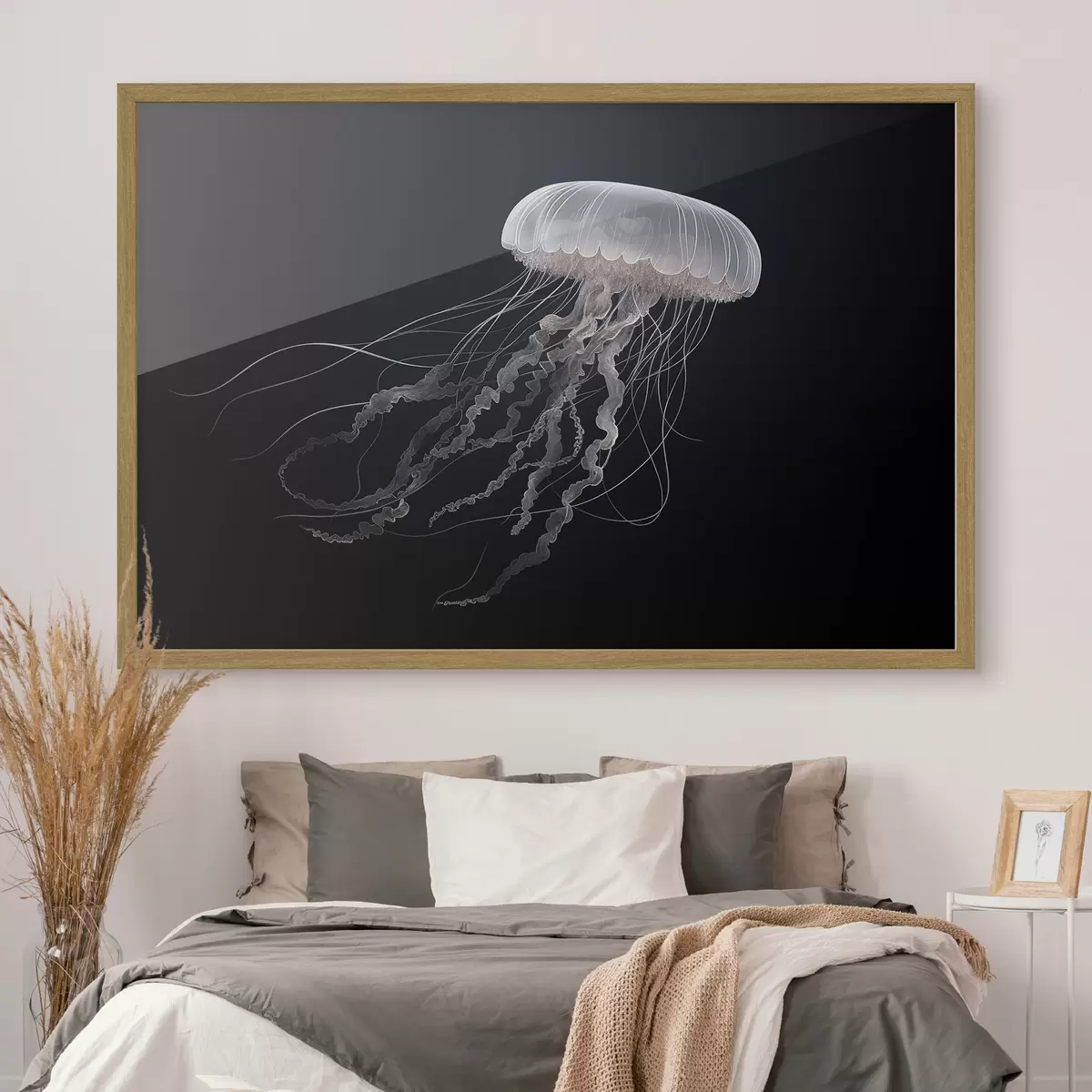 Poster Magische Qualle auf dunklem Hintergrund f41606