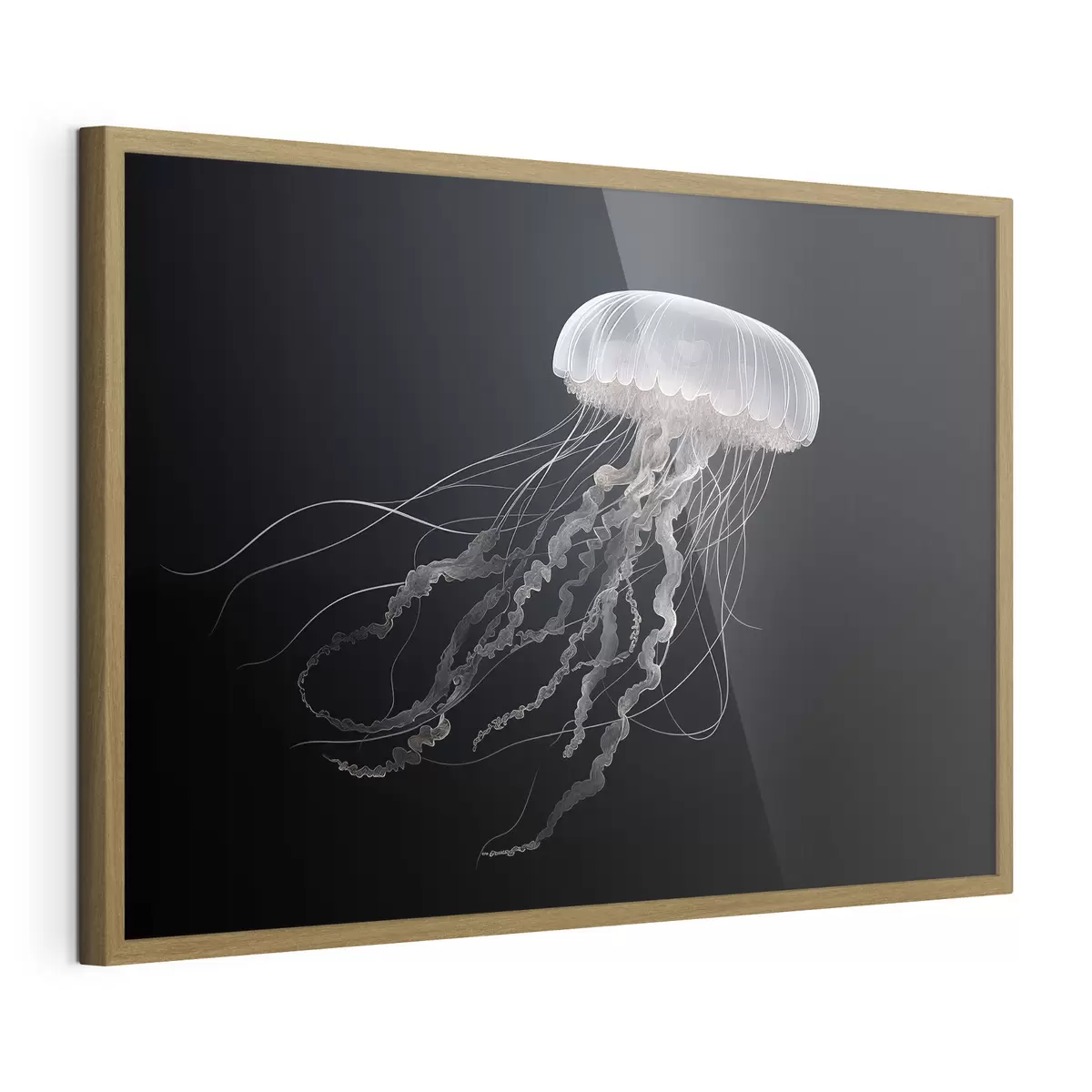 Poster Magische Qualle auf dunklem Hintergrund f41606