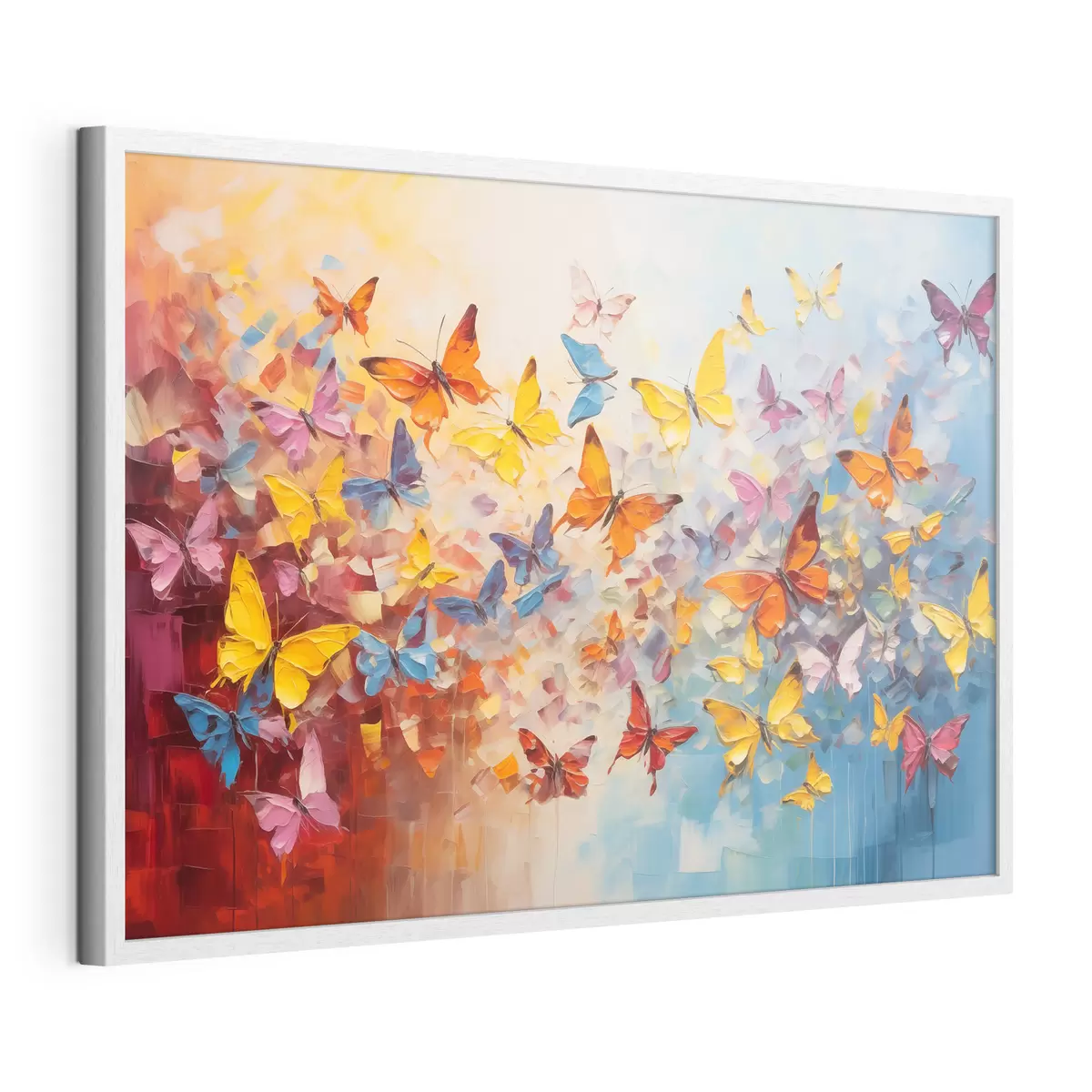 Poster Viele Schmetterlinge mit Farbe f41561