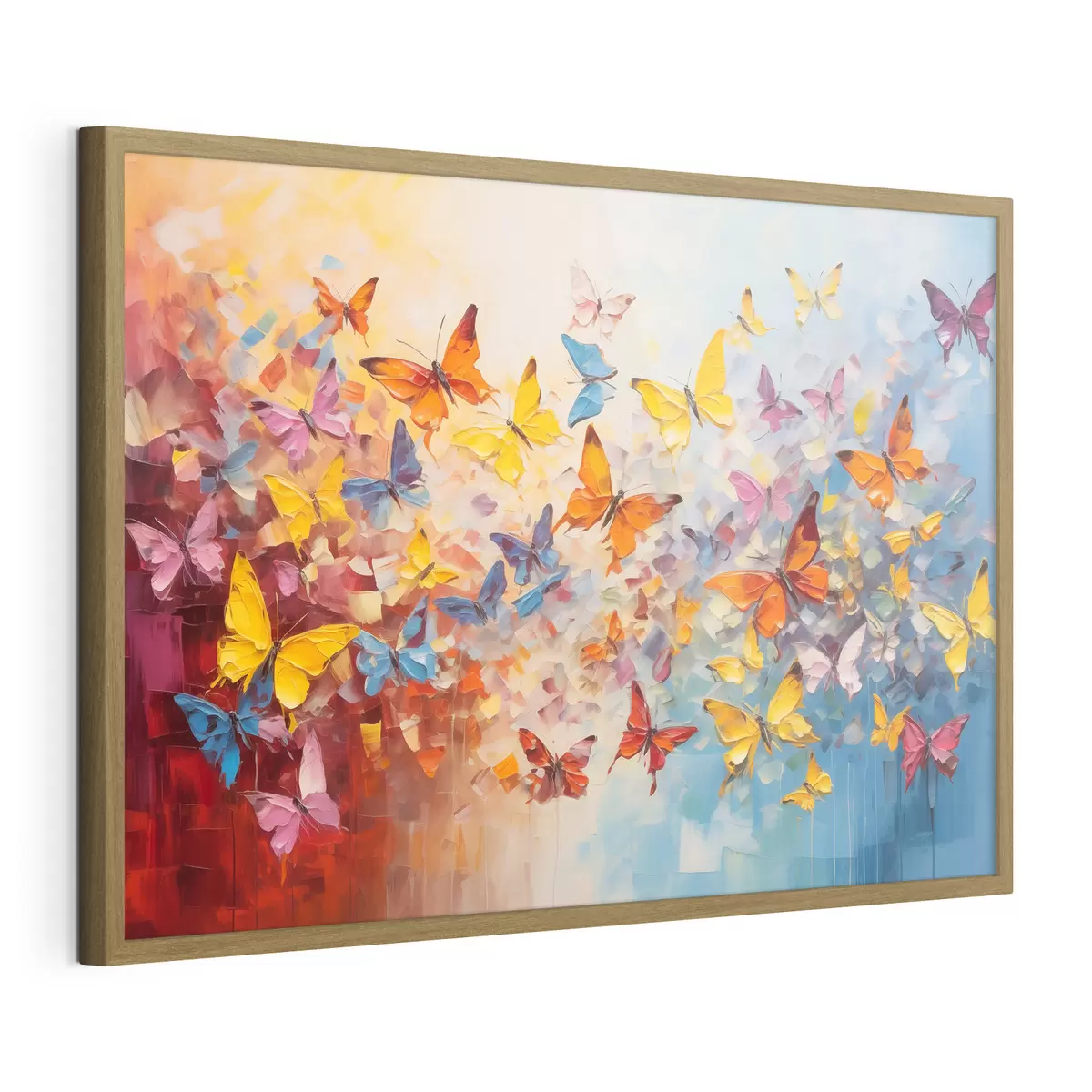 Poster Viele Schmetterlinge mit Farbe f41561