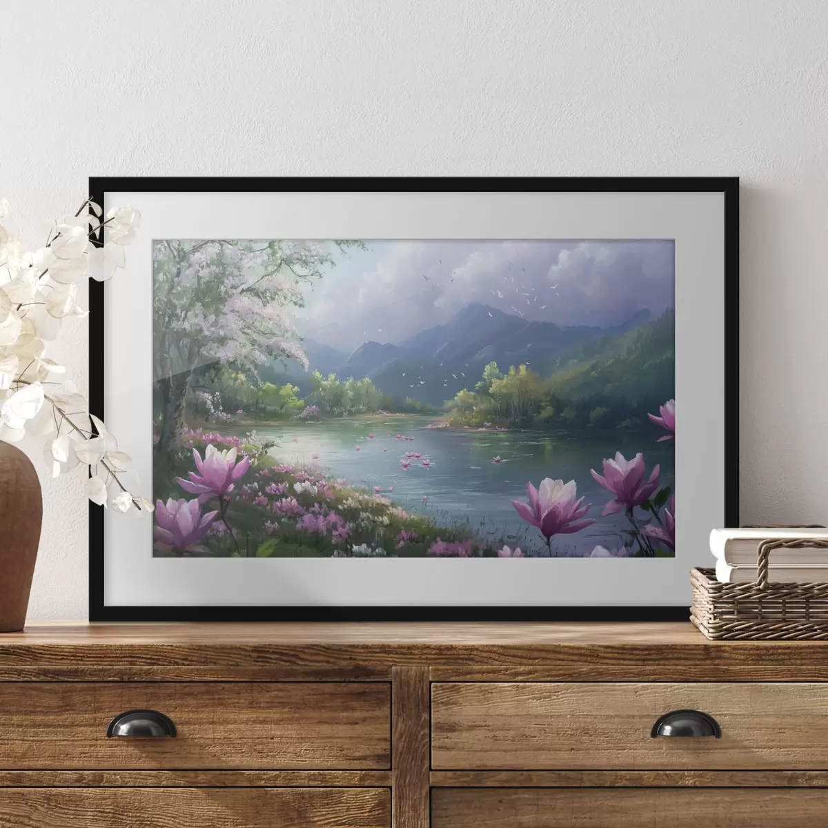 Poster schöner See zwischen den Bergen f41629