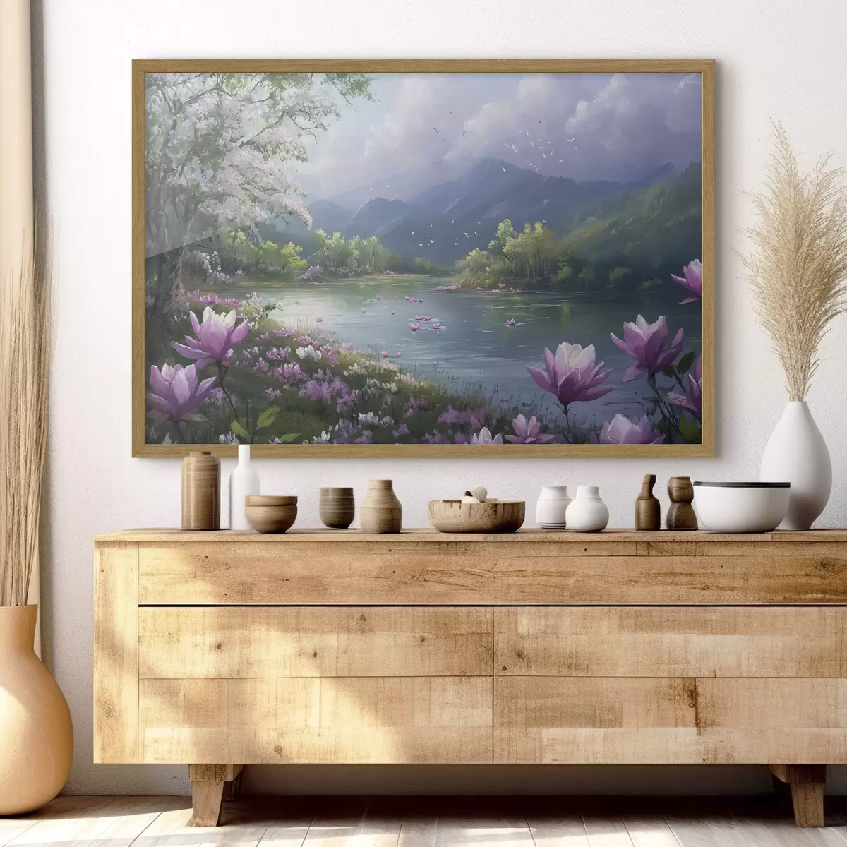 Poster schöner See zwischen den Bergen f41629