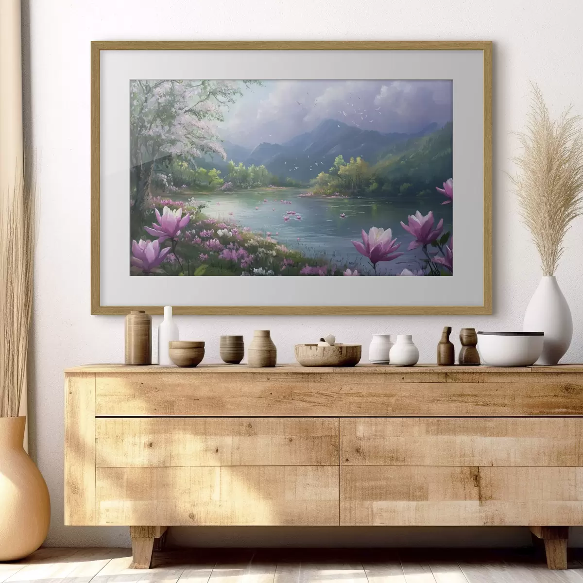 Poster schöner See zwischen den Bergen f41629