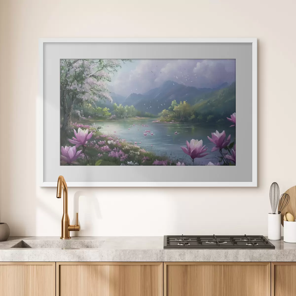 Poster schöner See zwischen den Bergen f41629