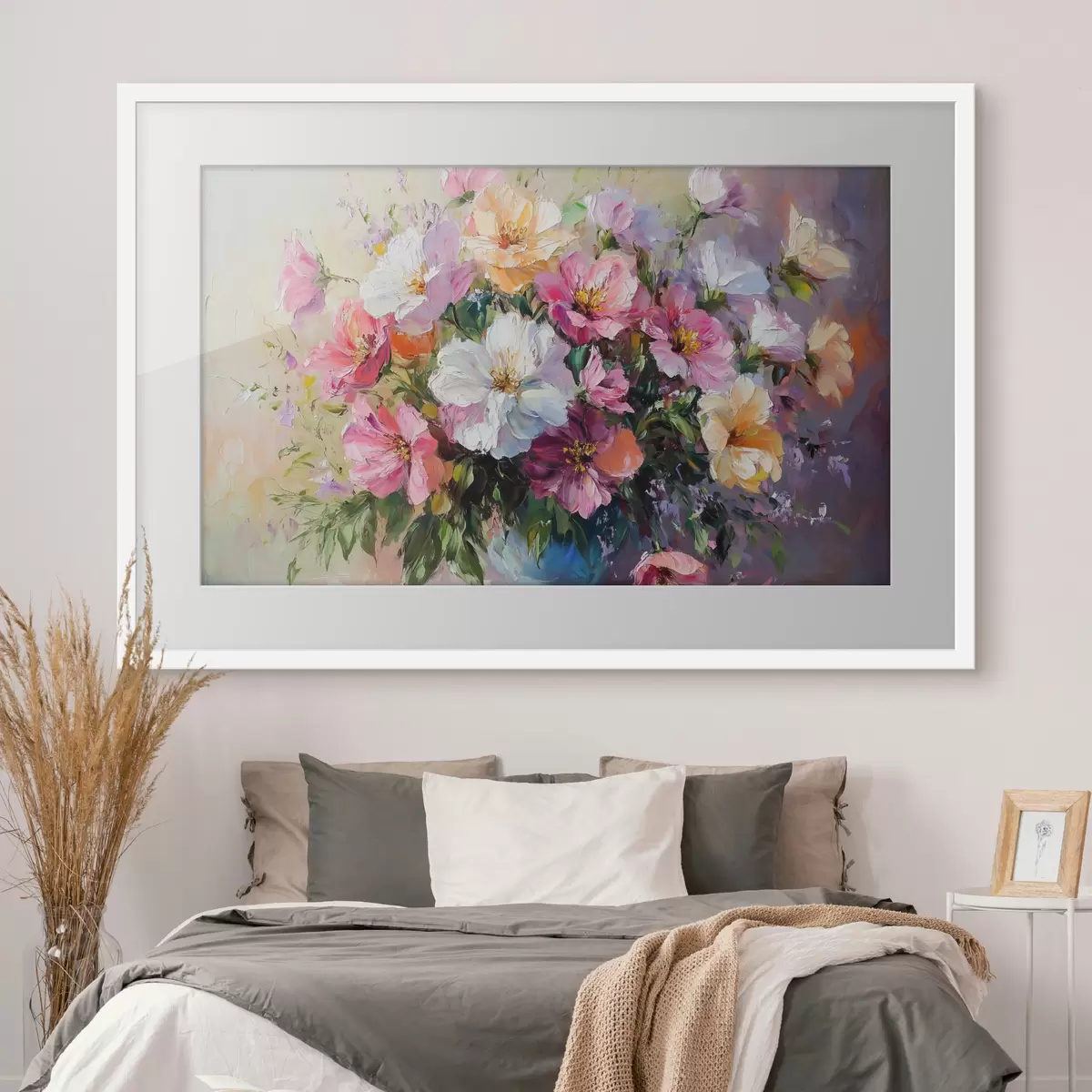 Poster Gartenstrauß in blauer Vase f41630