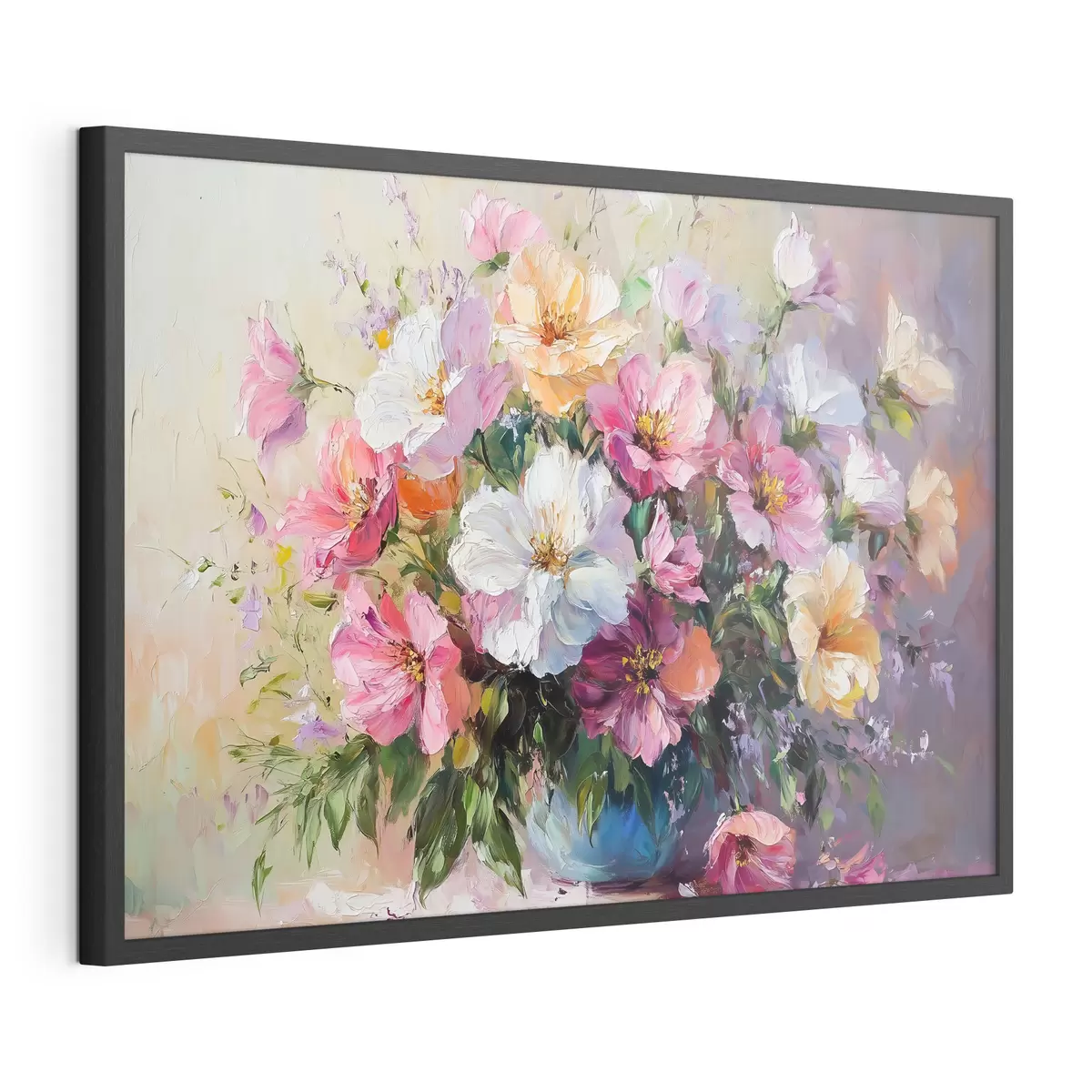Poster Gartenstrauß in blauer Vase f41630