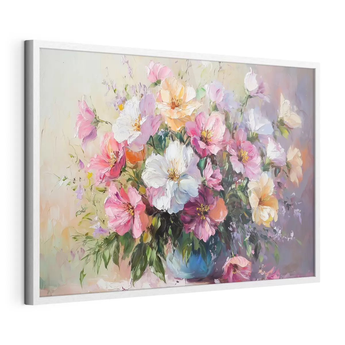 Poster Gartenstrauß in blauer Vase f41630