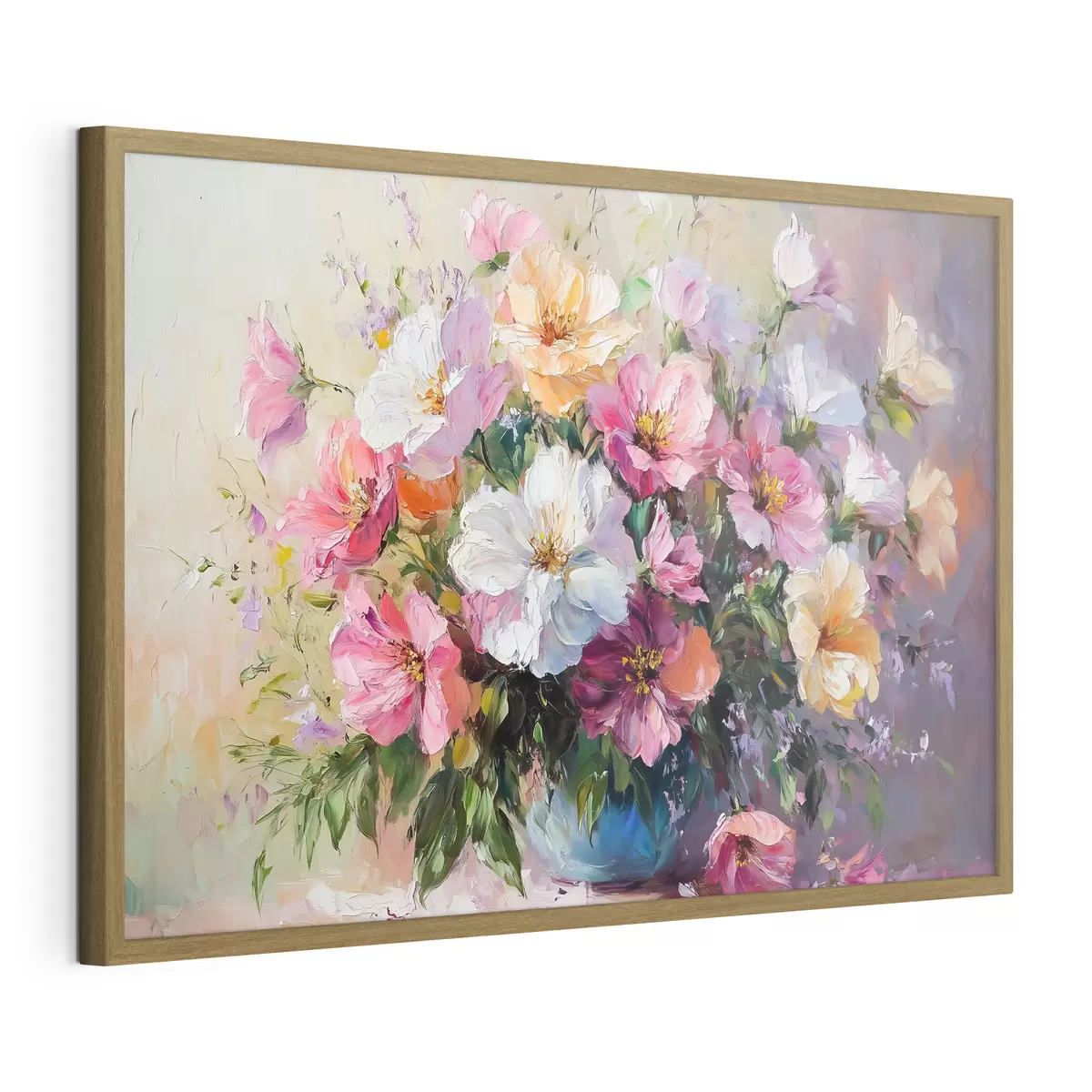 Poster Gartenstrauß in blauer Vase f41630