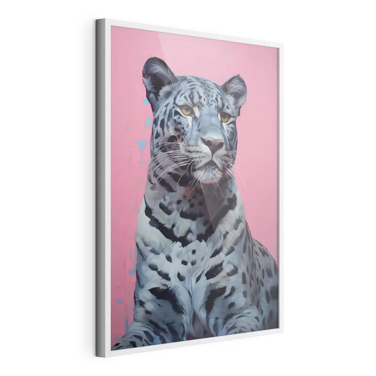 Poster Blauer Tiger auf rosa Hintergrund f41658