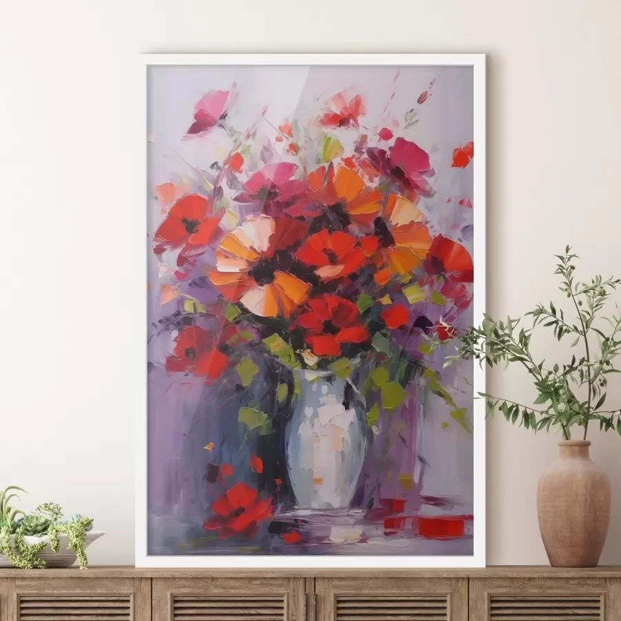 Fototapete Strauß roter Mohnblumen f41666