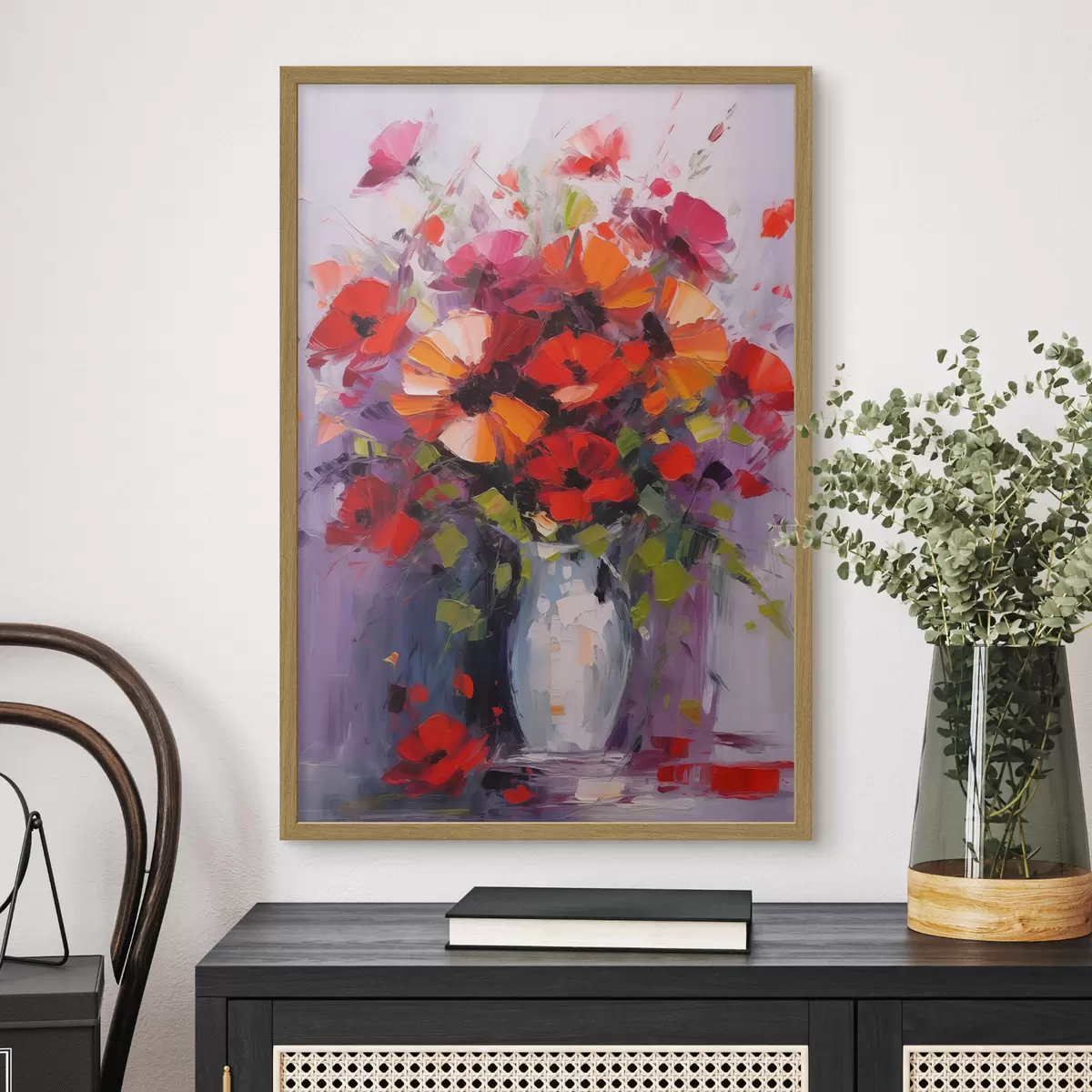 Poster Strauß roter Mohnblumen f41666