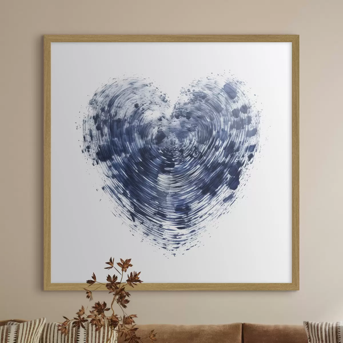 Poster Blaues strukturiertes Herz f41707