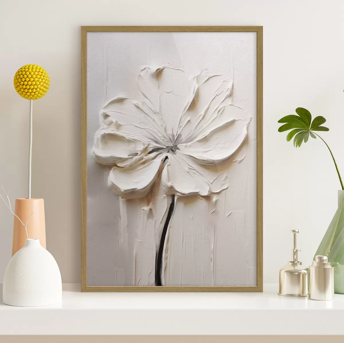 Poster weiße Blume f41688