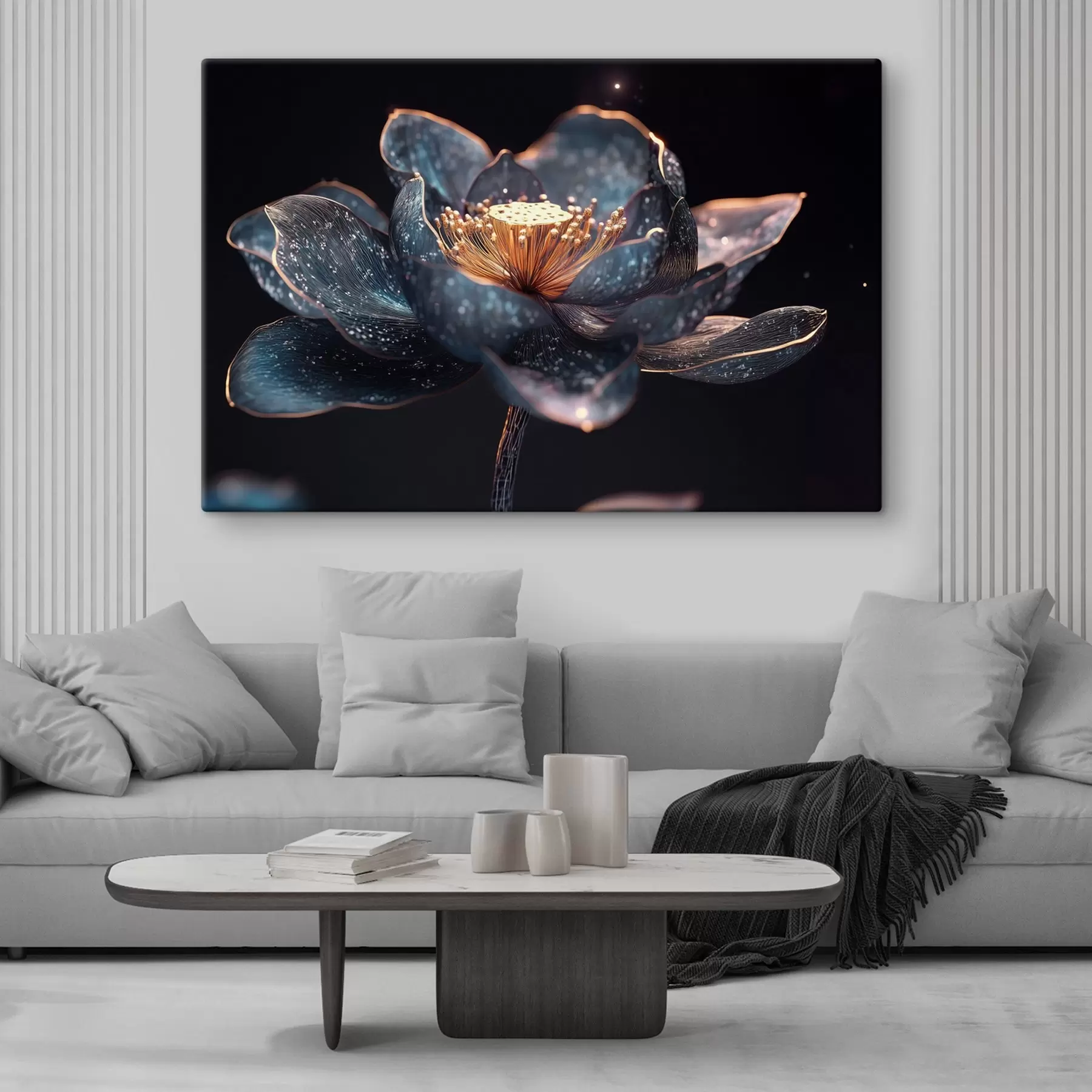 Fototapete Anmutige Blume auf dunklem Hintergrund s41837