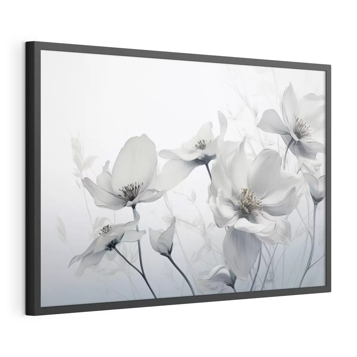 Poster Zarte graue Blumen f41829
