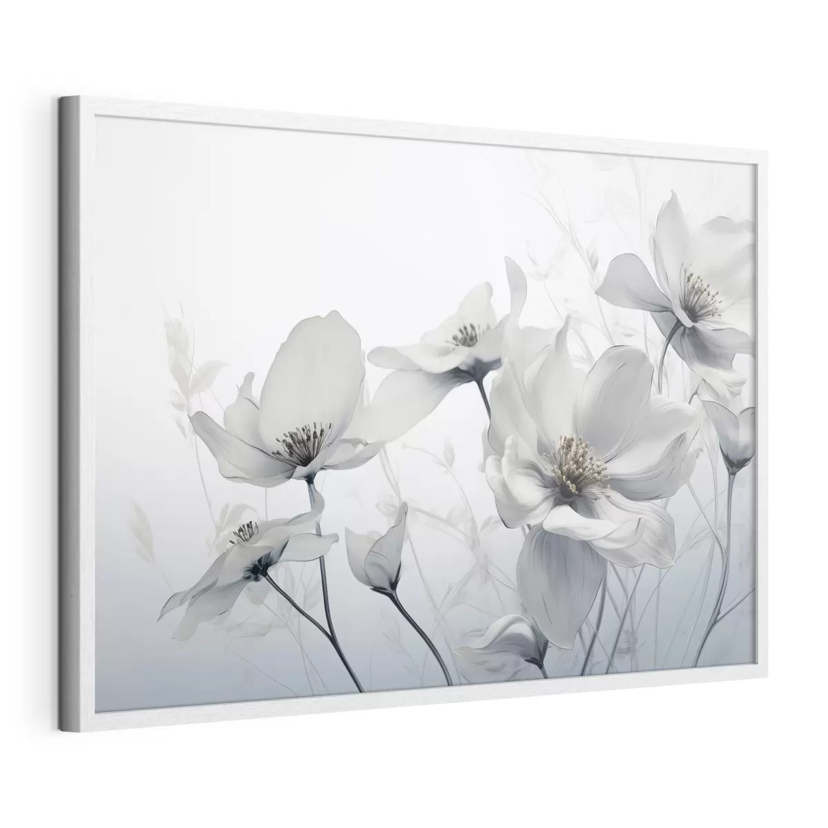 Poster Zarte graue Blumen f41829