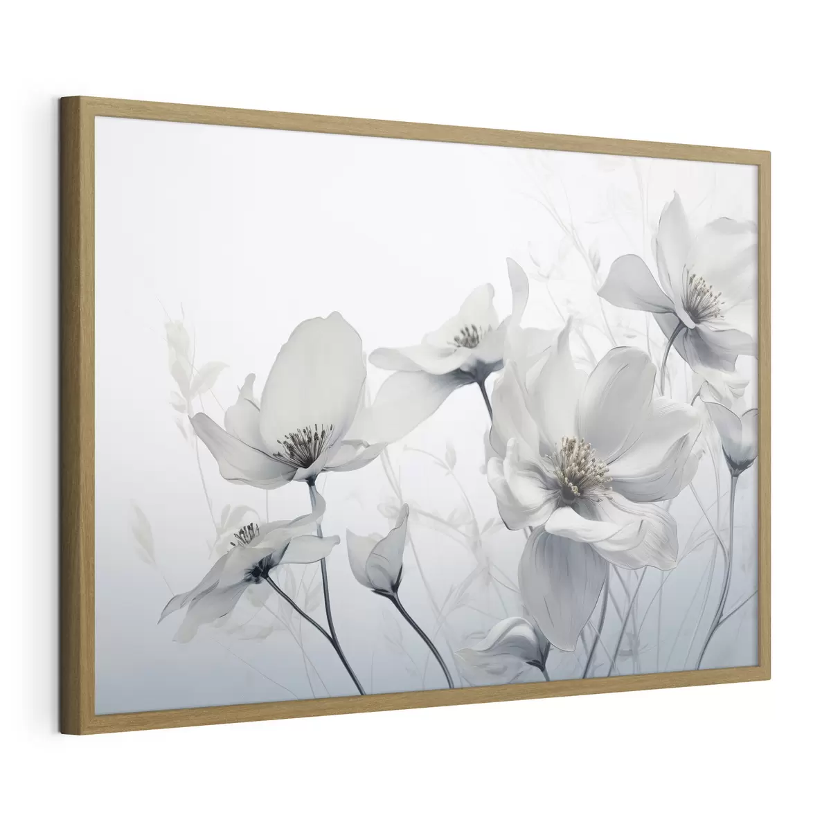 Poster Zarte graue Blumen f41829