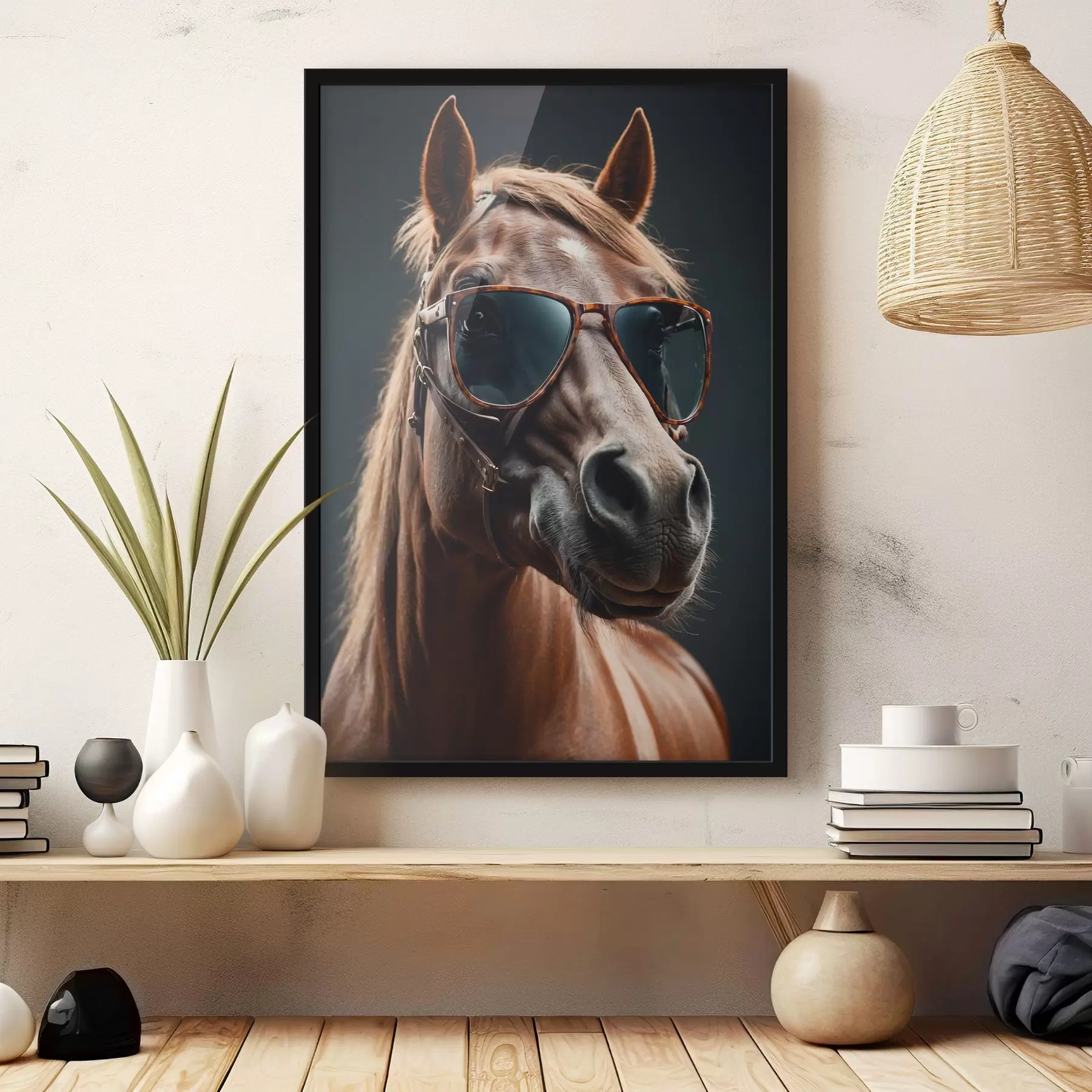 Fototapete Pferd mit Brille f41519