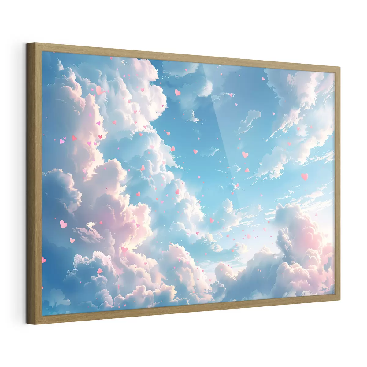 Poster Blauer Himmel mit Herzen im Anime-Stil f41864