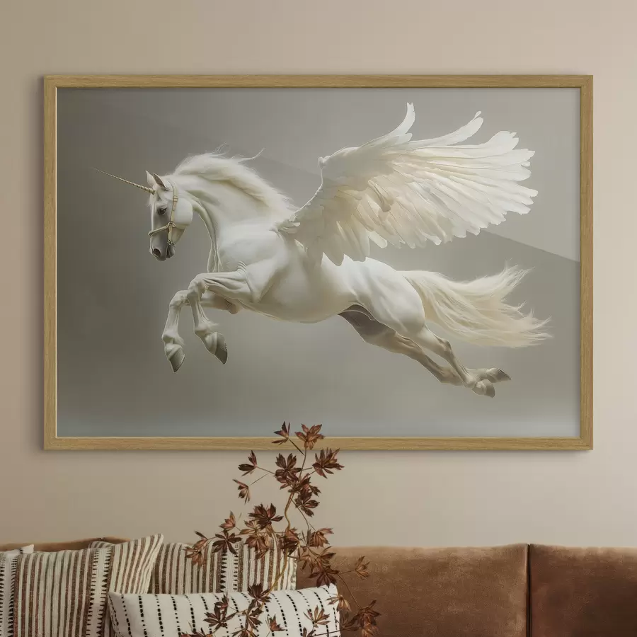 Fototapete Springender Pegasus, ein geflügeltes Pferd f41875