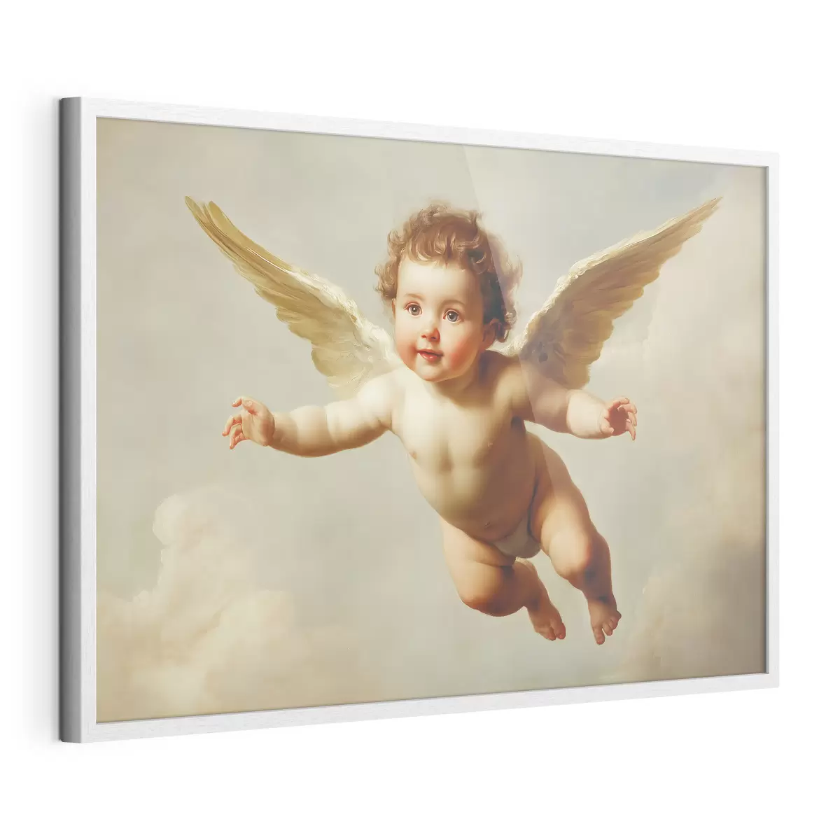 Poster Angelic Baby fliegen in der Luft in der Art der Malerei f41876