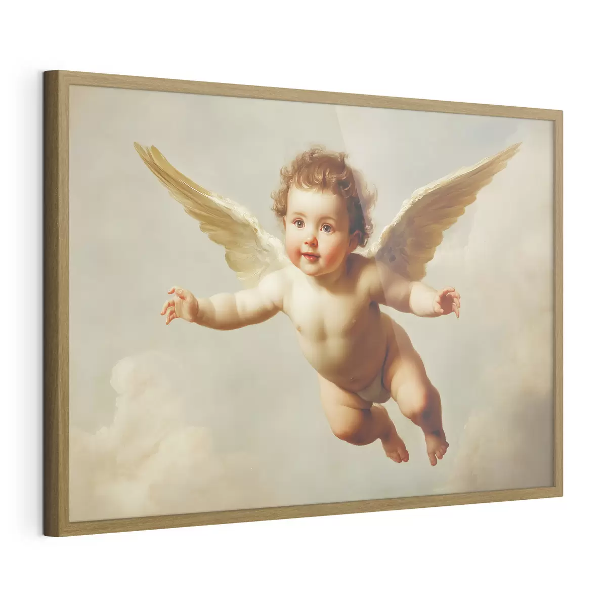 Poster Angelic Baby fliegen in der Luft in der Art der Malerei f41876