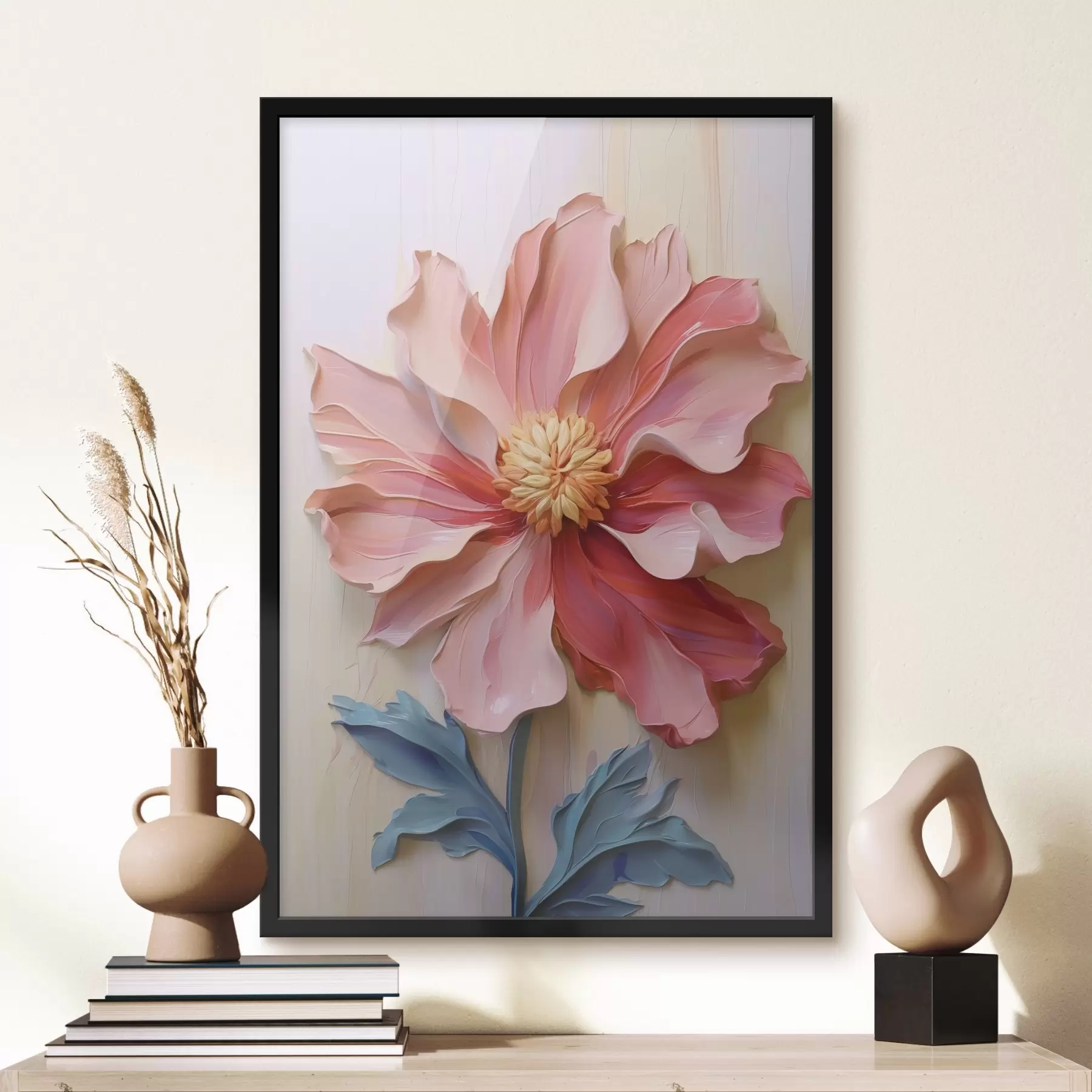 Fototapete Rosa Blume Nachahmung malen Striche f41941