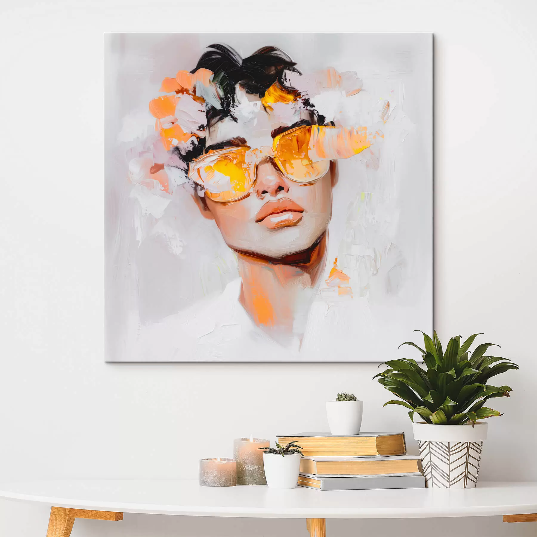 Fototapete Porträt eines Mannes mit Nachahmung von Pinselstrichen s41987