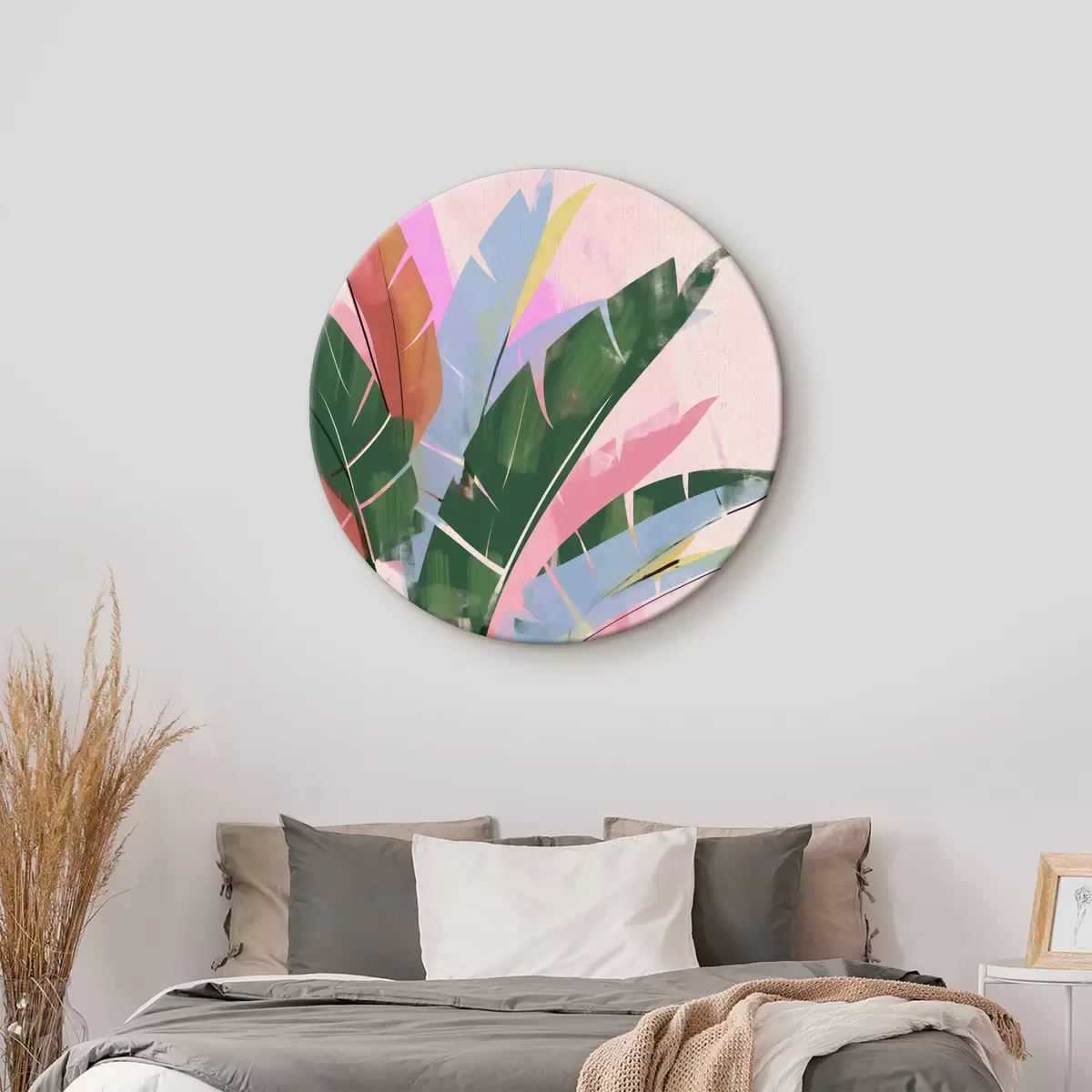 Runde Wandbilder Bunte tropische Blätter r40109