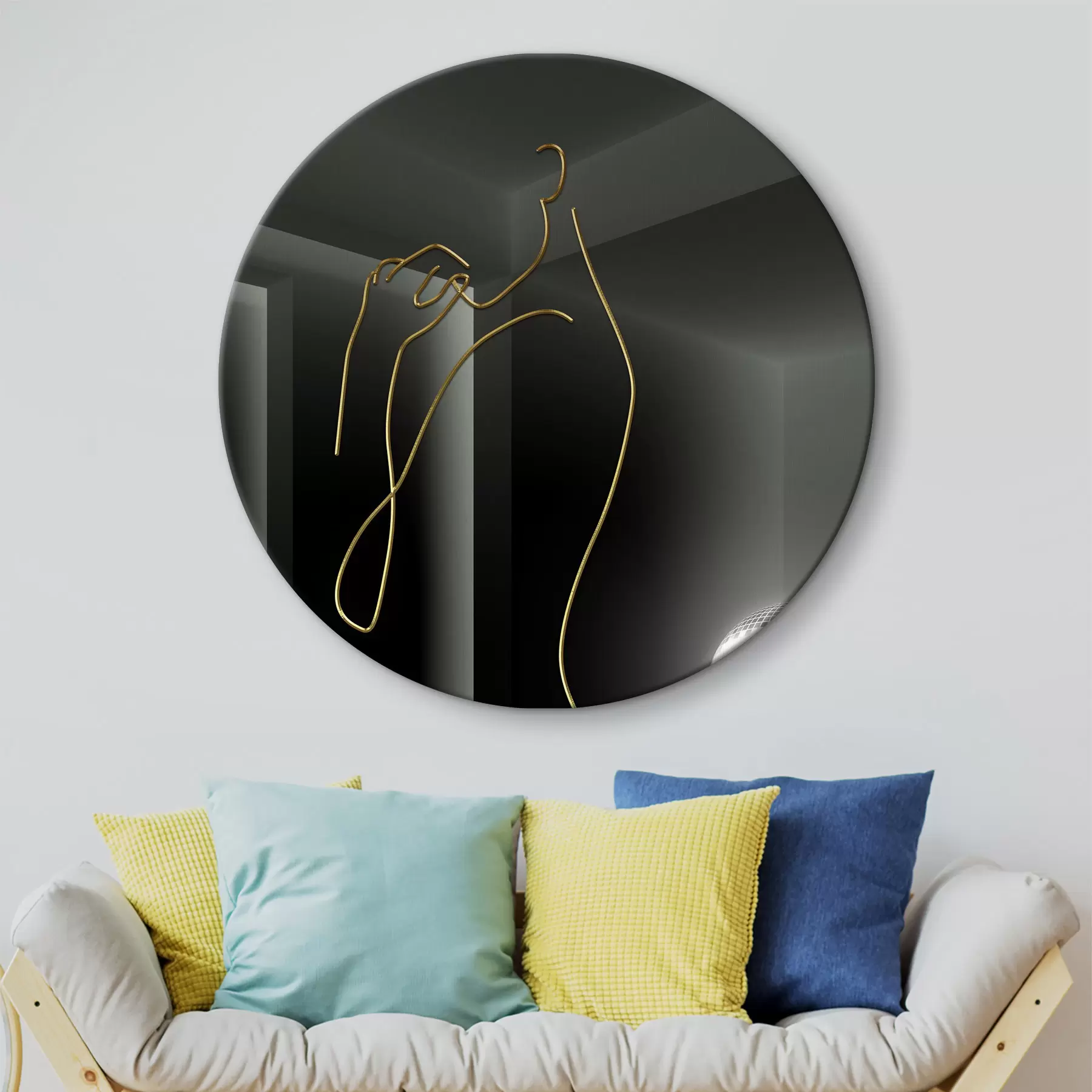 Fototapete Tanzende Silhouette unter einer Discokugel r02072