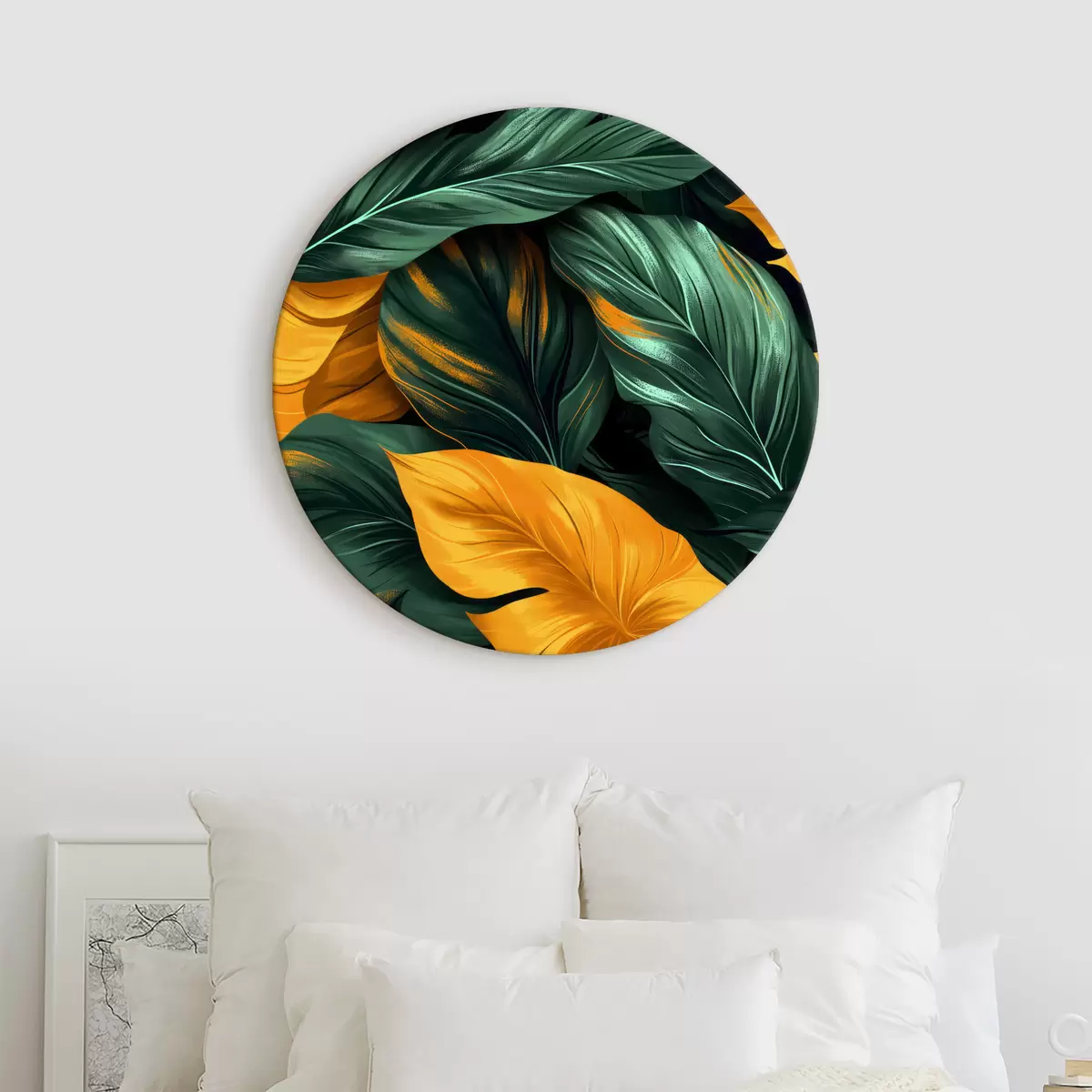 Runde Wandbilder große Blätter r40241