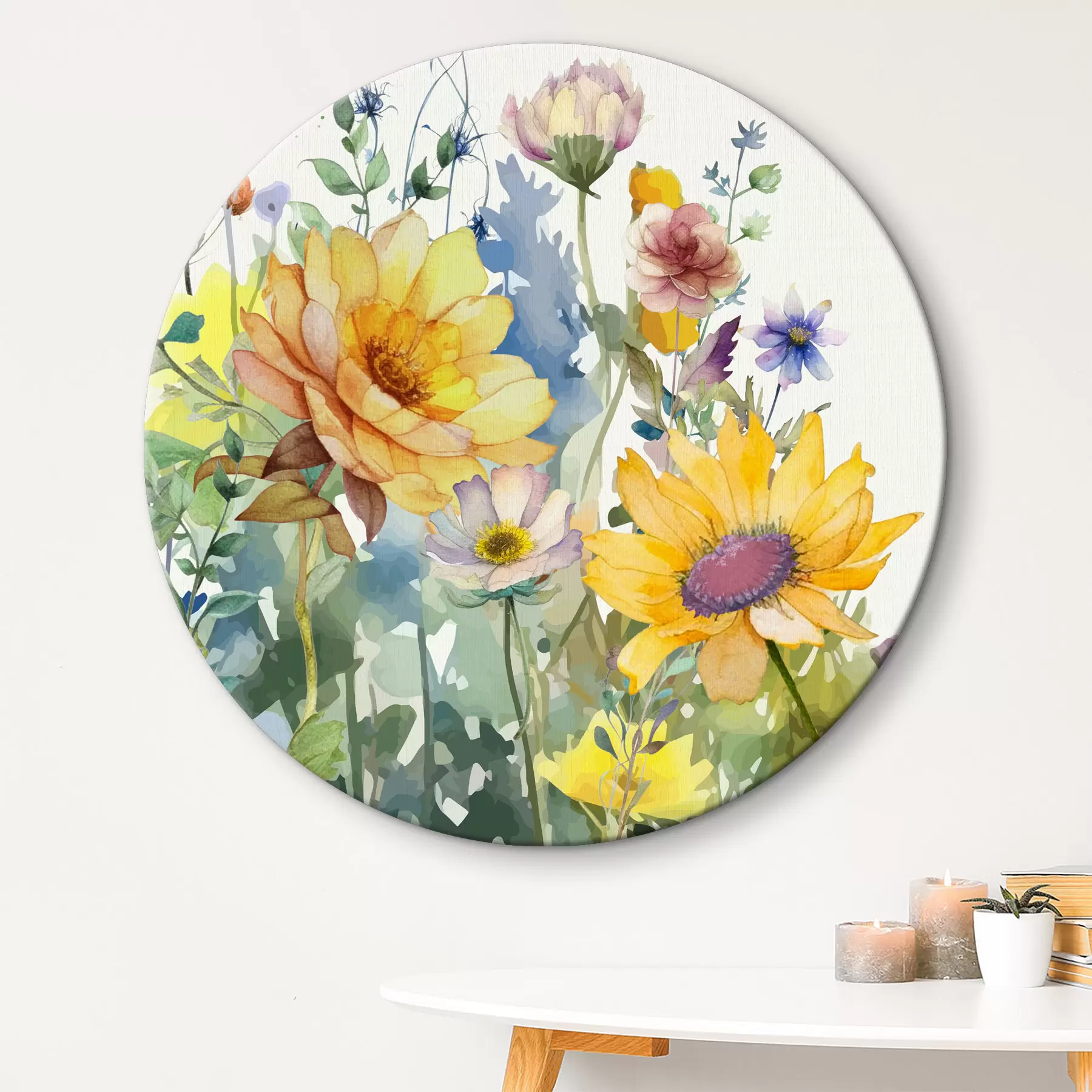 Fototapete Sommer-Aquarell-Wildblumen r39340
