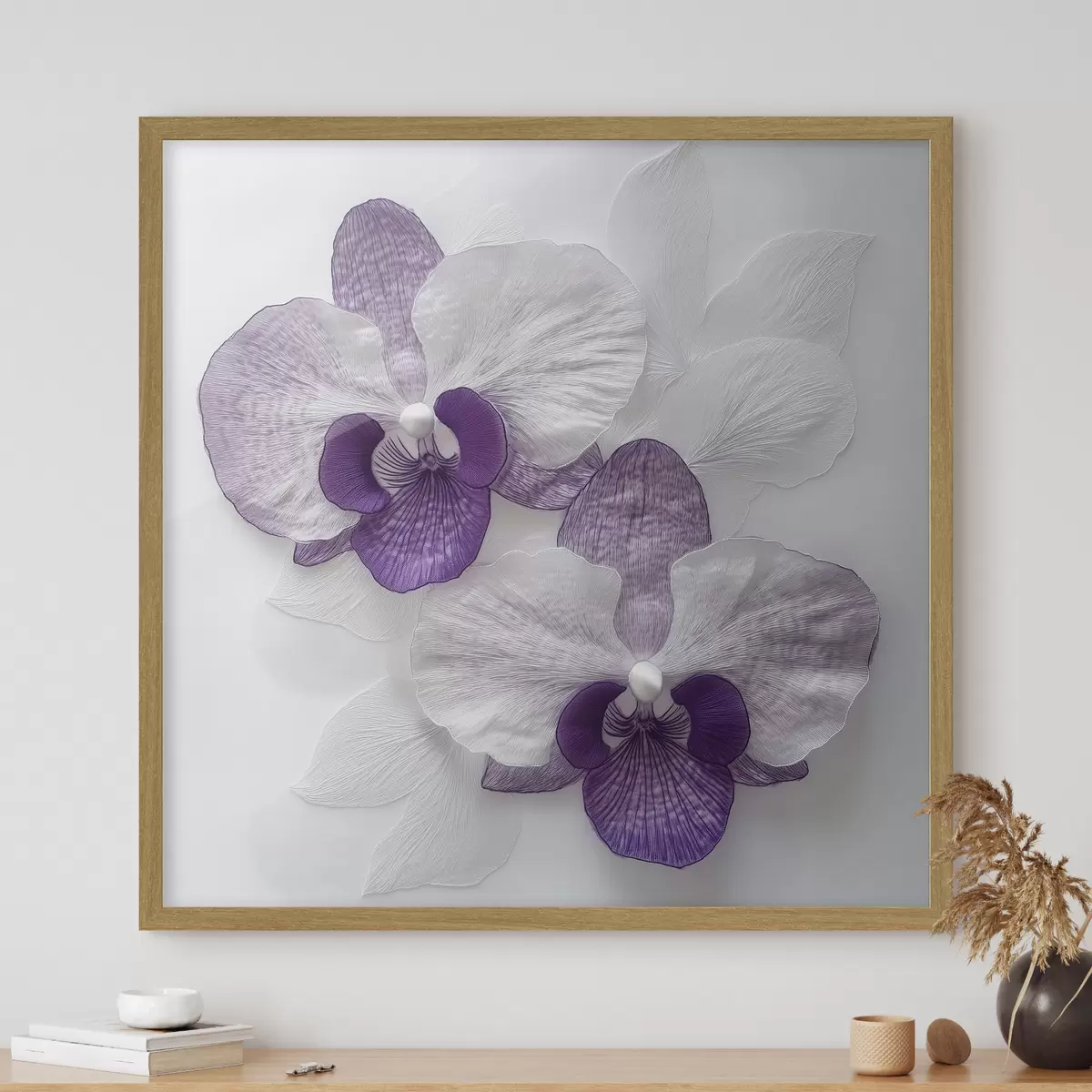 Poster Elegante lila Orchideen mit zarter Textur f42043