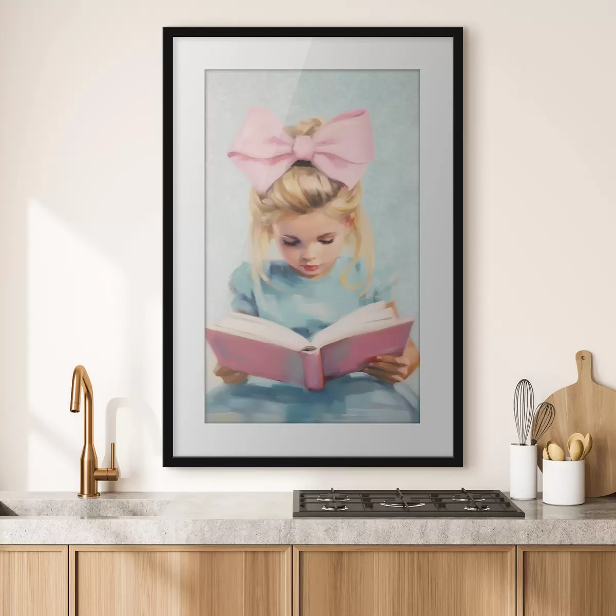 Poster Kleines Mädchen und Buch f41800
