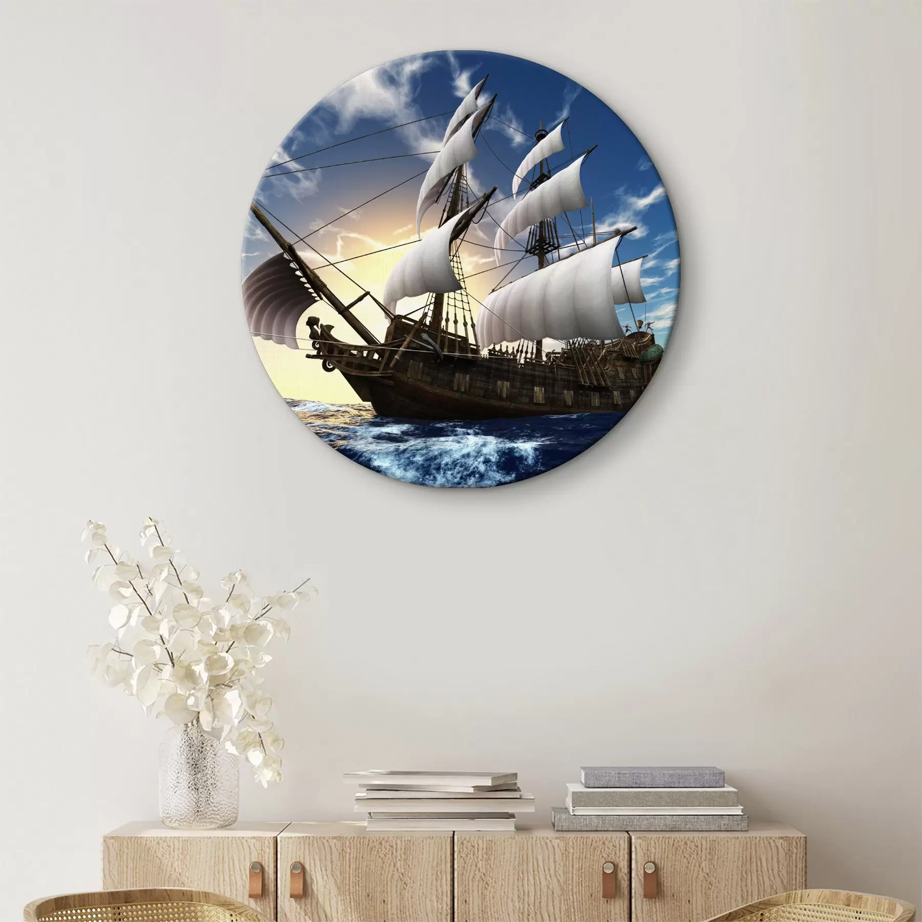 Fototapete Wasser, Wolke und Boot r15797