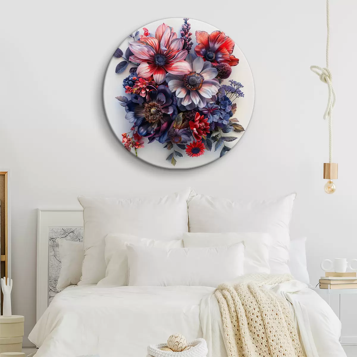 Runde Wandbilder Schöne helle Blumen r38245