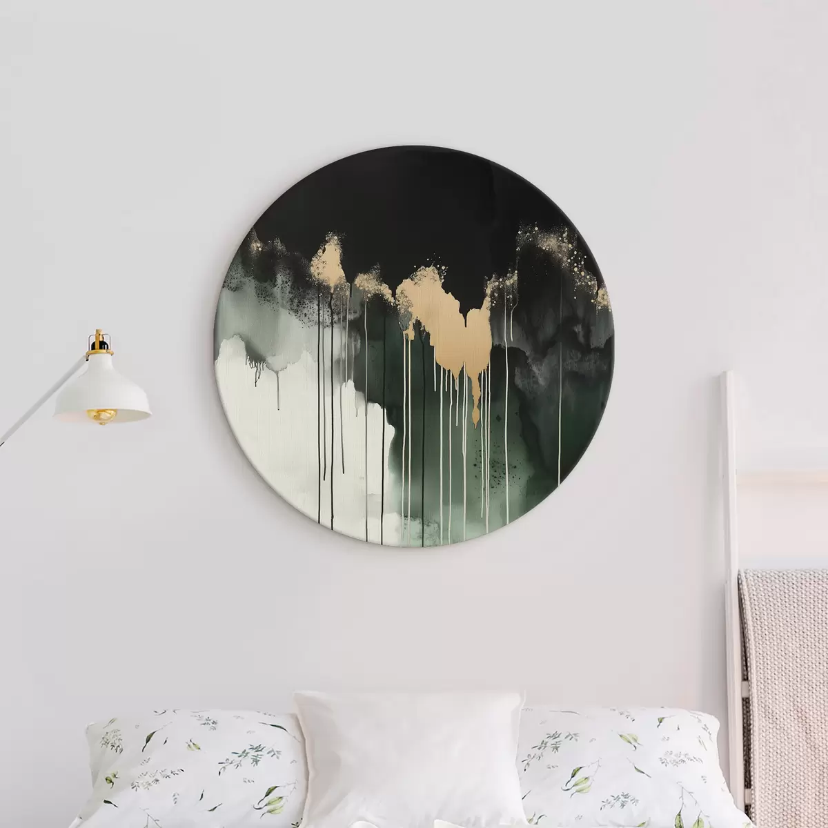 Runde Wandbilder Acrylfarbe tropft r39919
