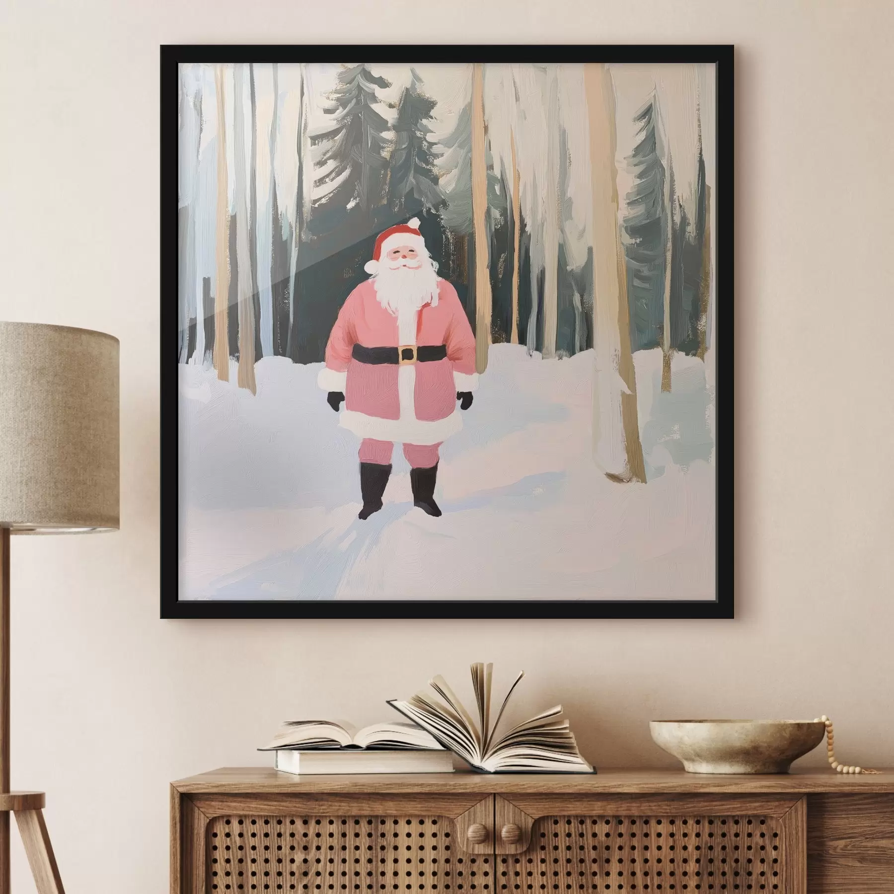 Fototapete Der Weihnachtsmann im Weihnachtswald f42103