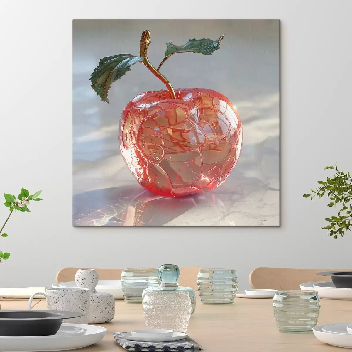 Fototapete Obst, transparenter Apfel s42070