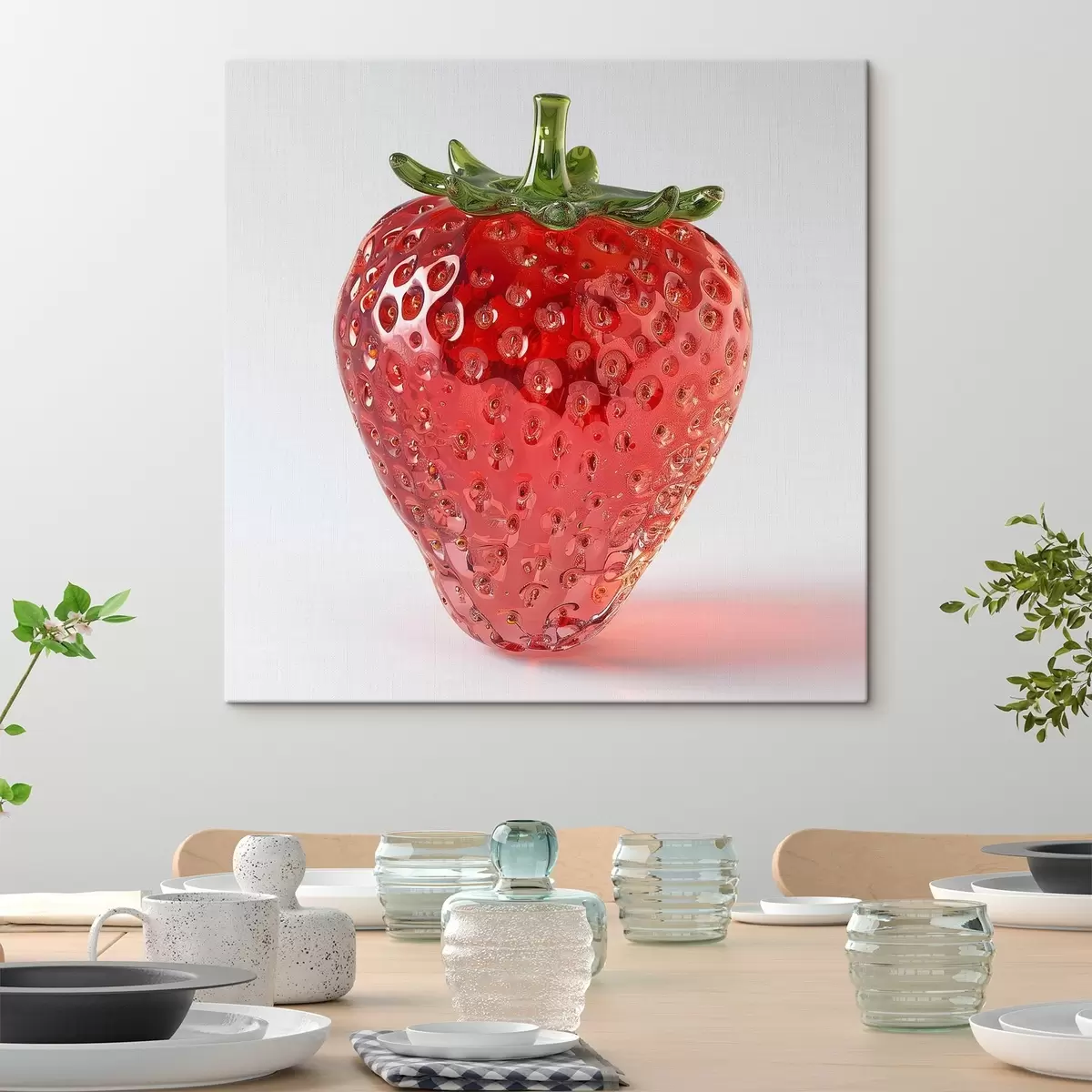 Fototapete Früchte, Erdbeeren auf einem hellen Hintergrund s42077