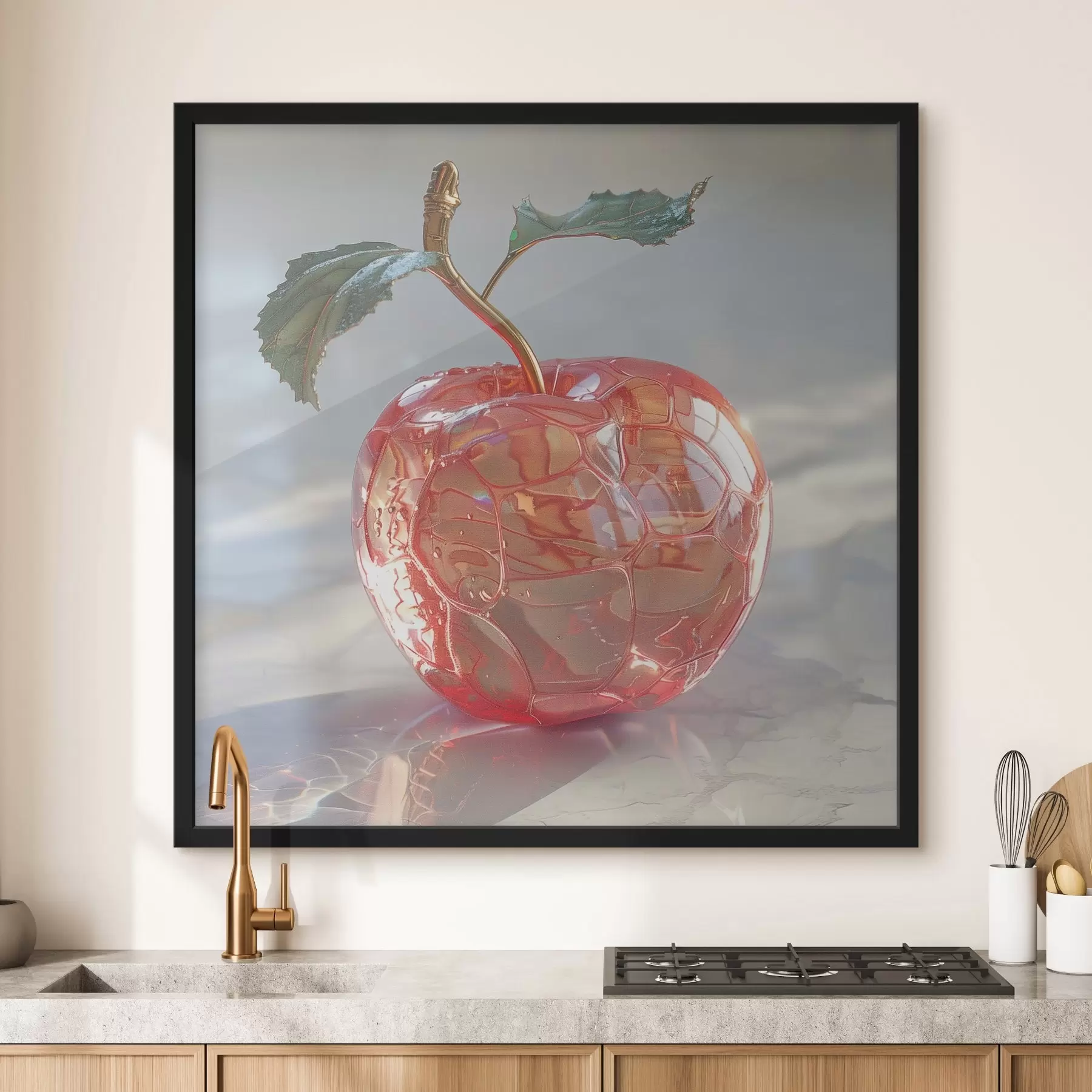 Fototapete Obst, transparenter Apfel f42070