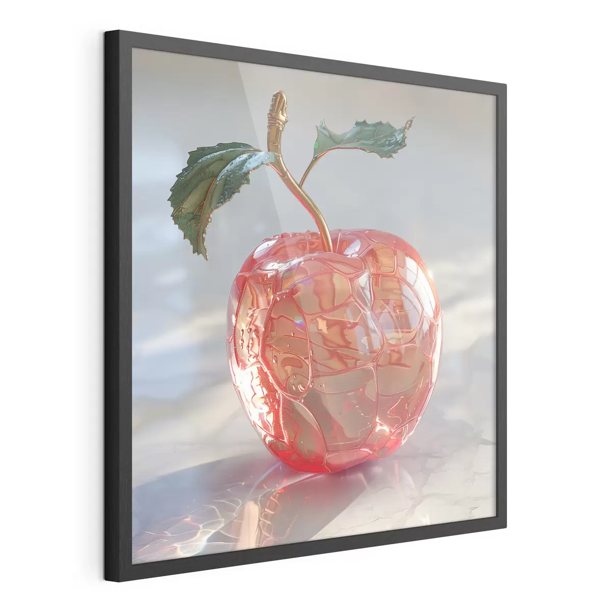 Poster Obst, transparenter Apfel f42070
