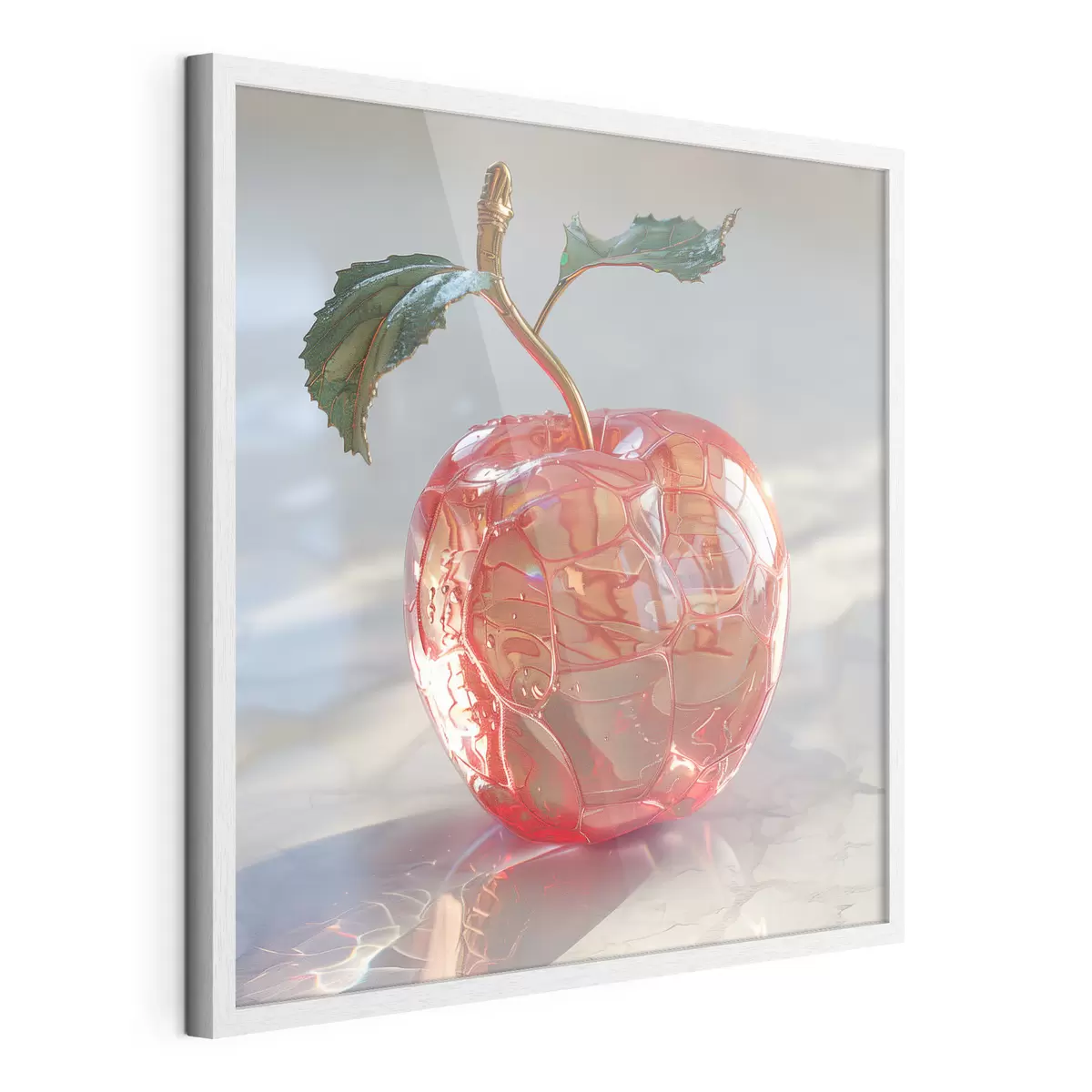 Poster Obst, transparenter Apfel f42070