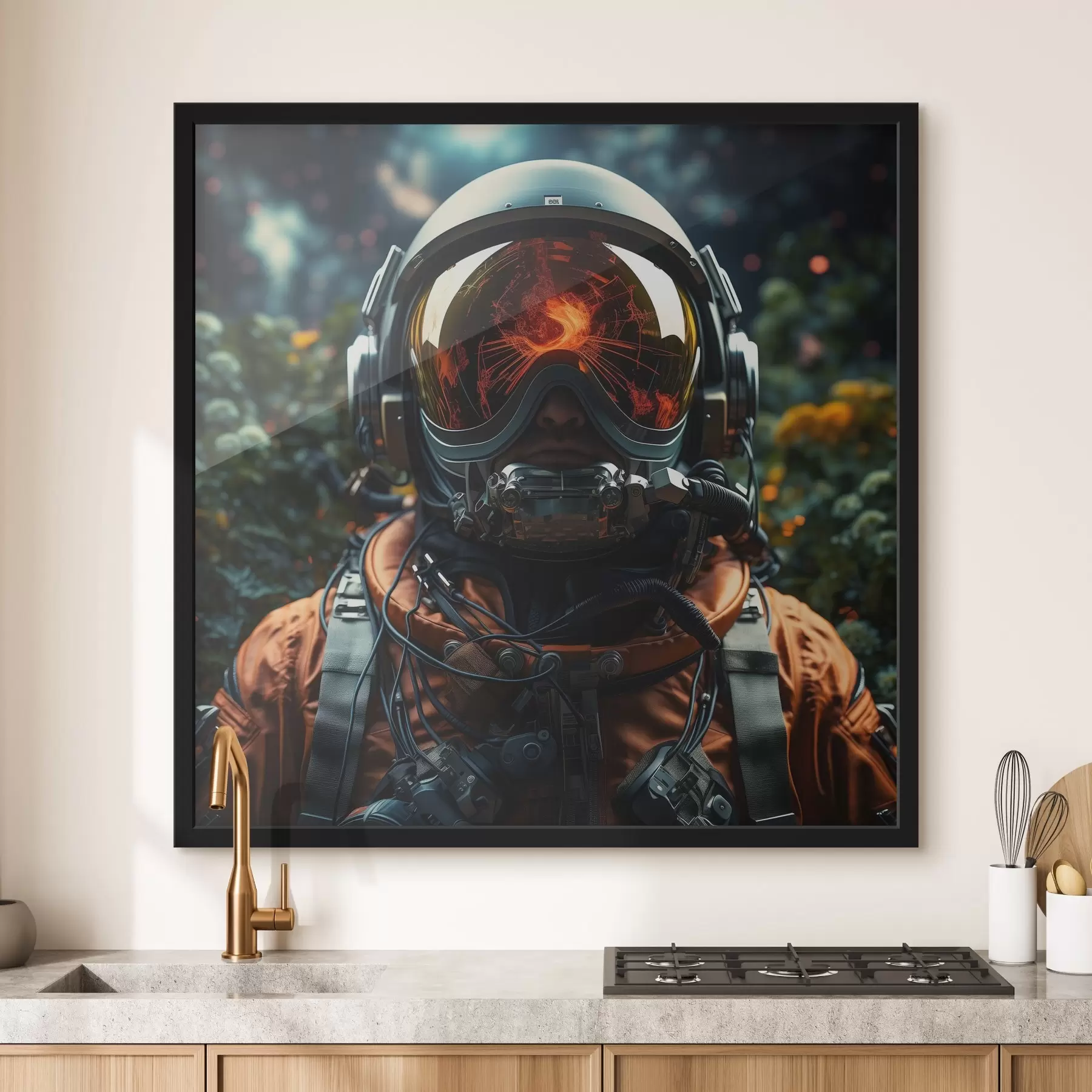Fototapete Person mit Raumanzug und Helm f37390