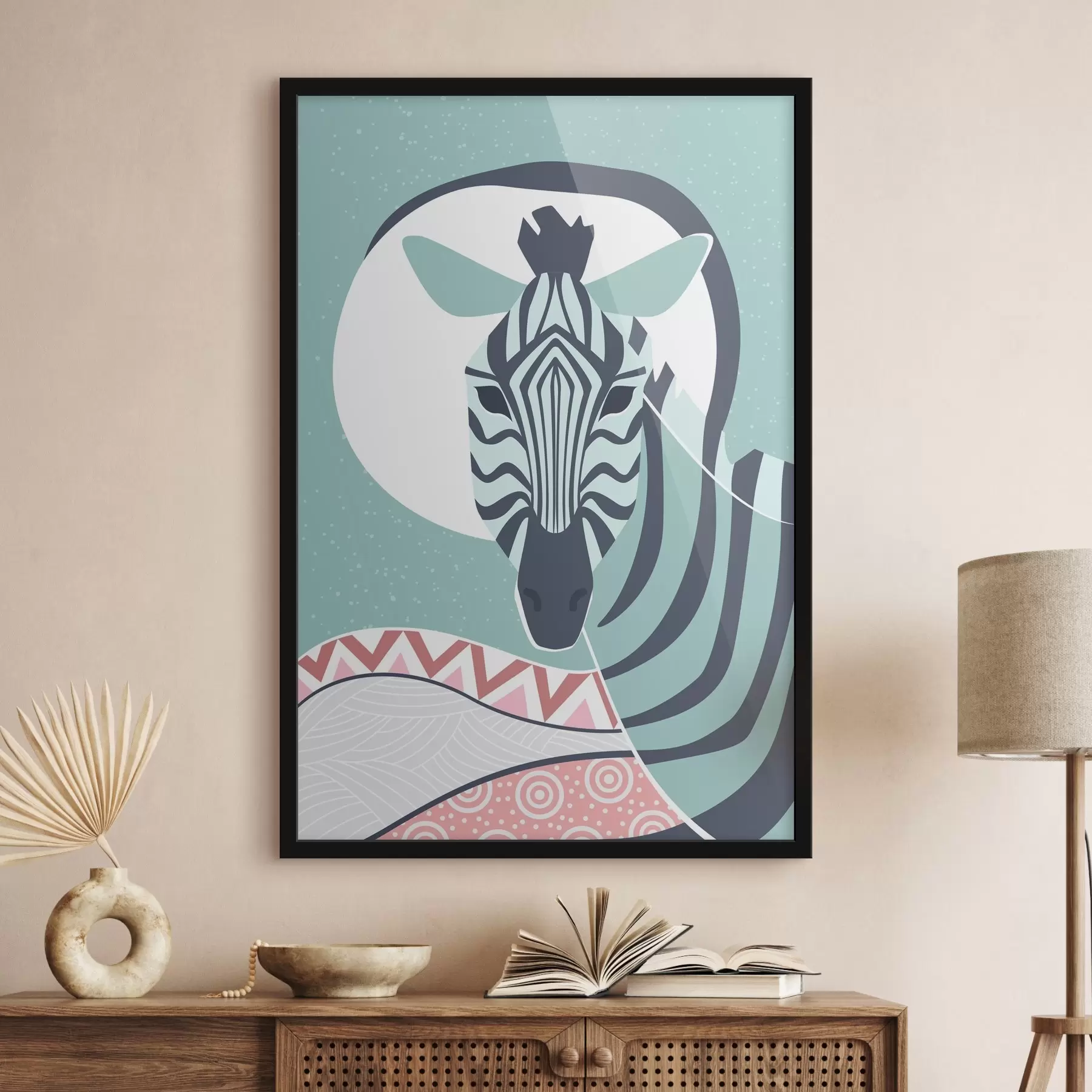 Fototapete Porträt eines Zebras im abstrakten Winter f36405