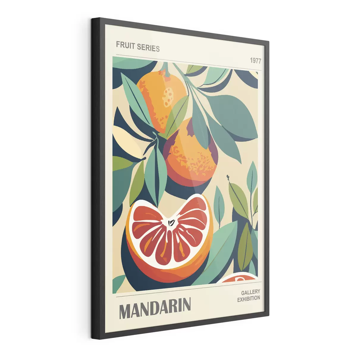 Poster Poster mit Orangen und Blättern f36632