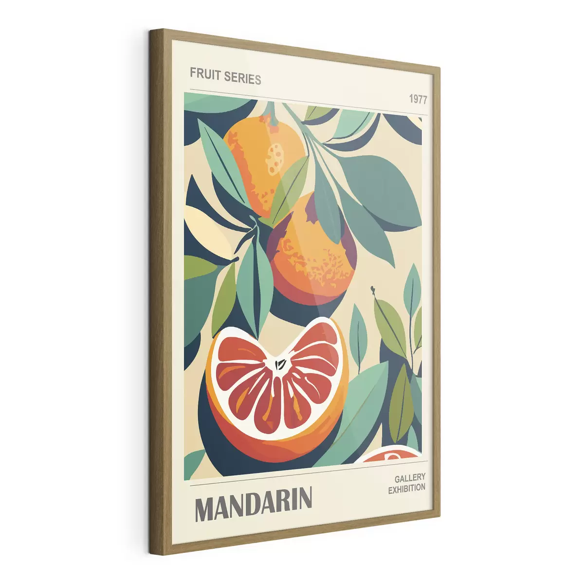 Poster Poster mit Orangen und Blättern f36632